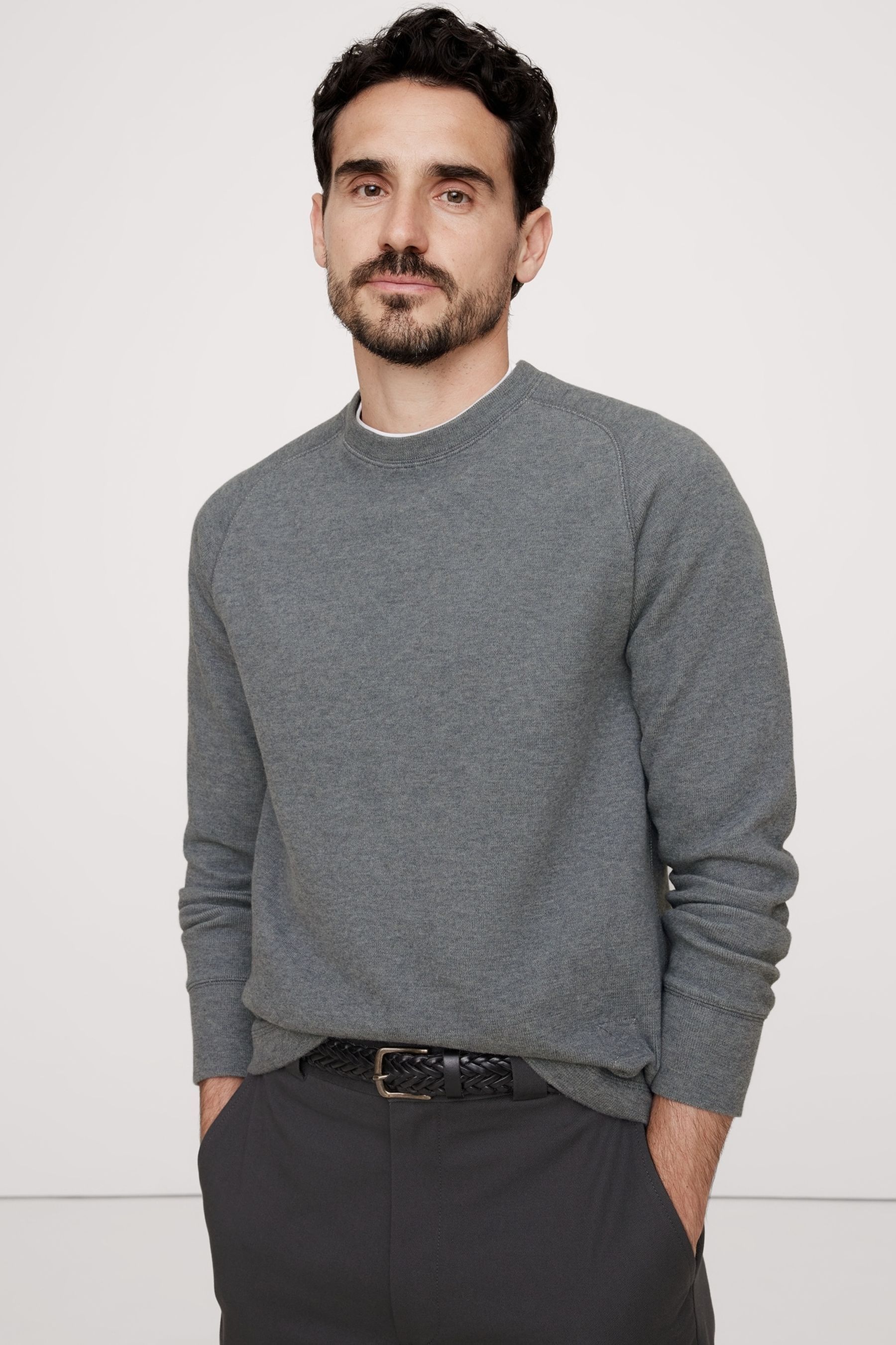 Buy Banana Republic Grey Double Knit Crew Neck Jumper from the Next UK online shop