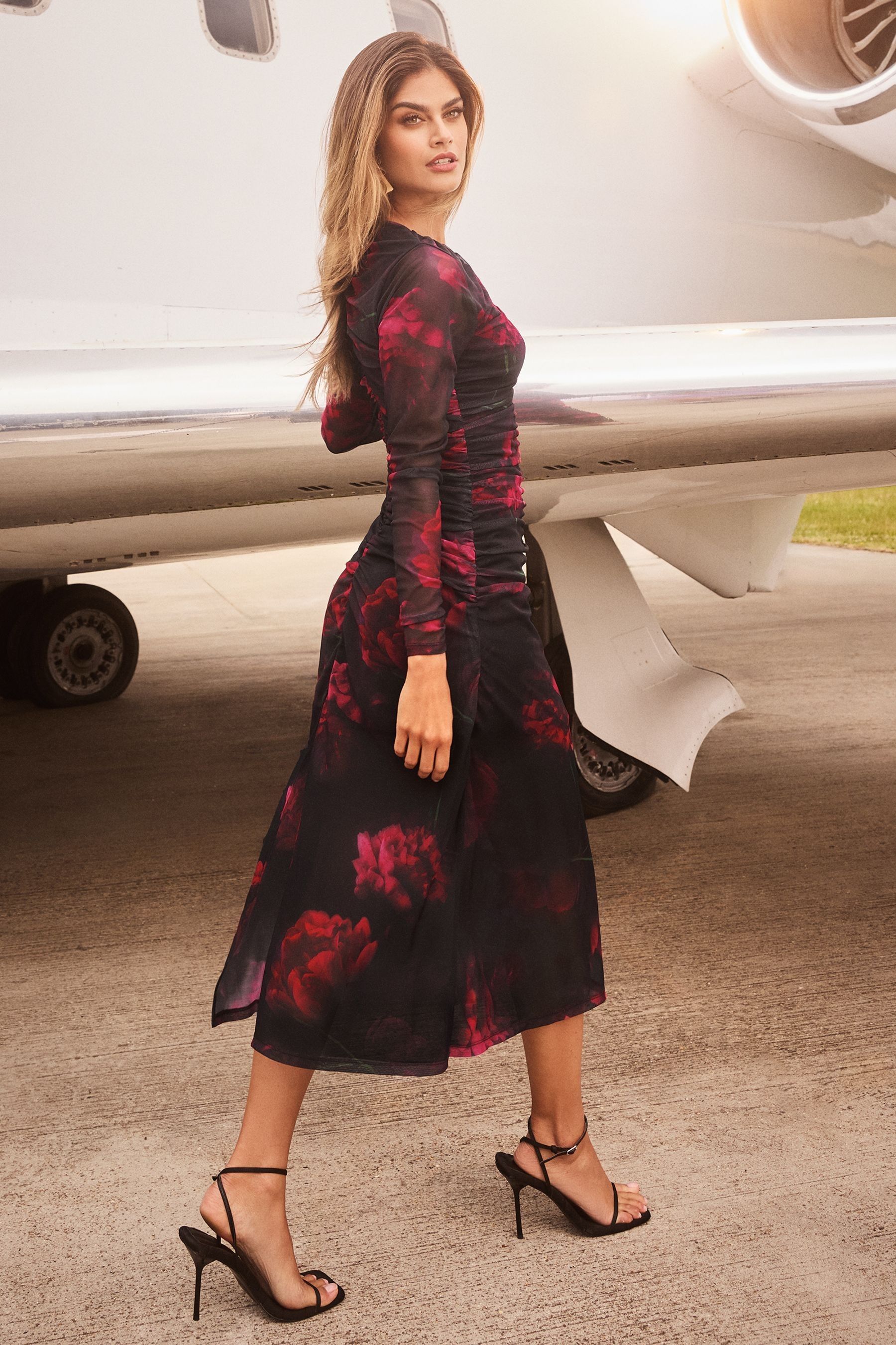 Next red tea dress sale