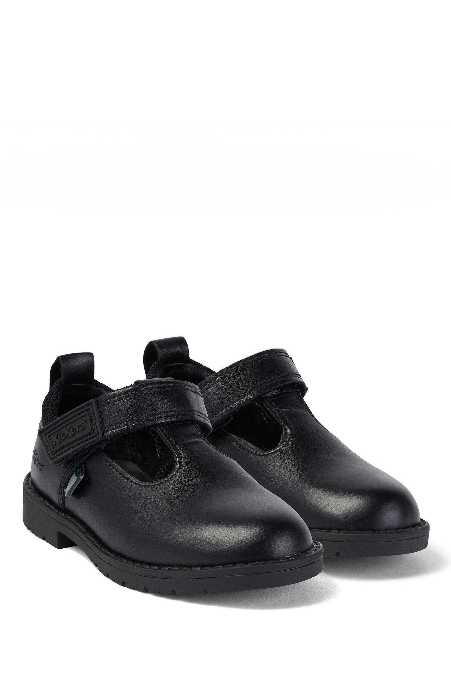 Buy Kickers Black Lachly T Bar Leather Shoes from Next Luxembourg