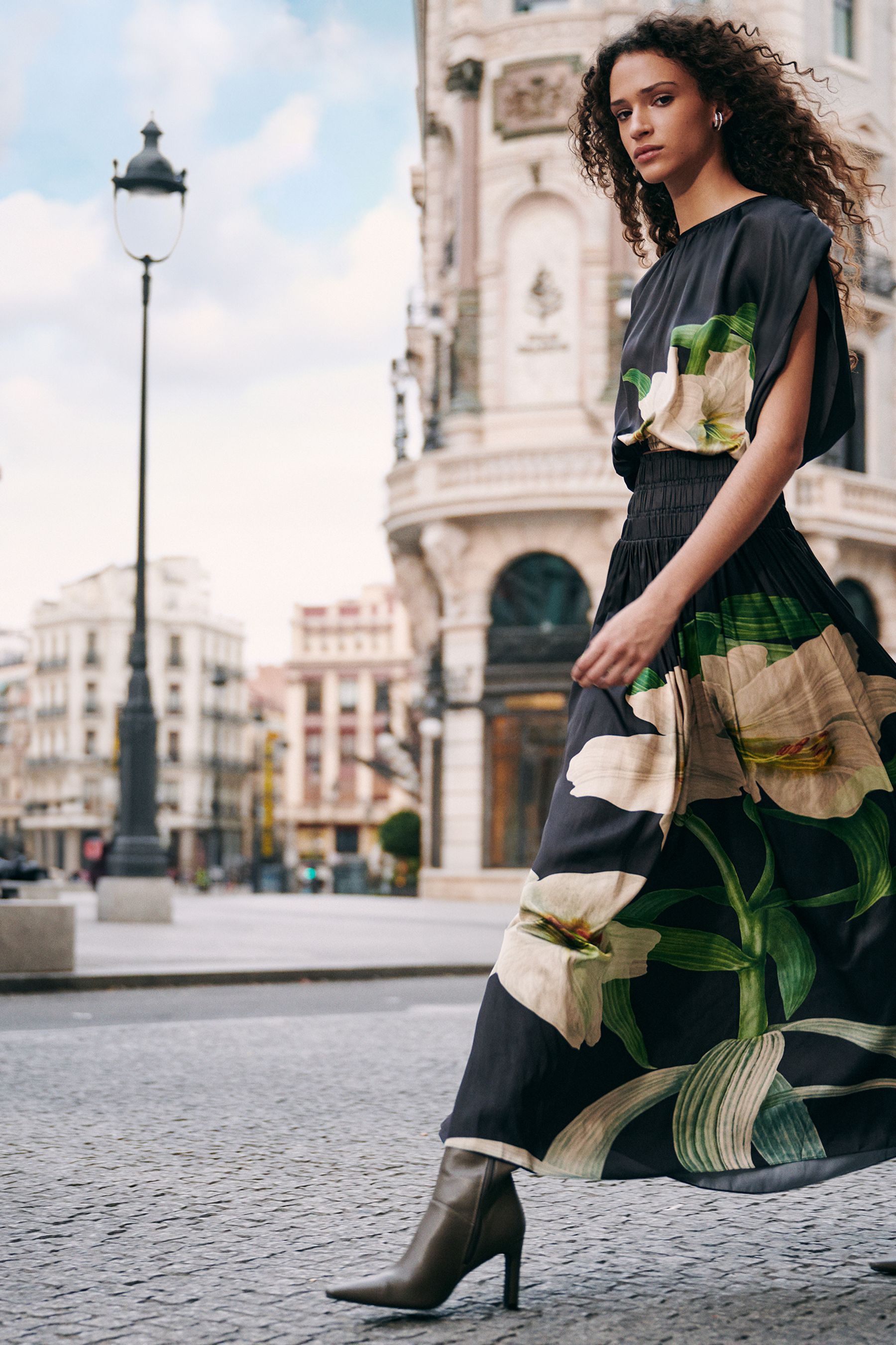 Buy Multi Floral Print Kew Collection Satin Pleated Maxi Skirt from the Next UK online shop
