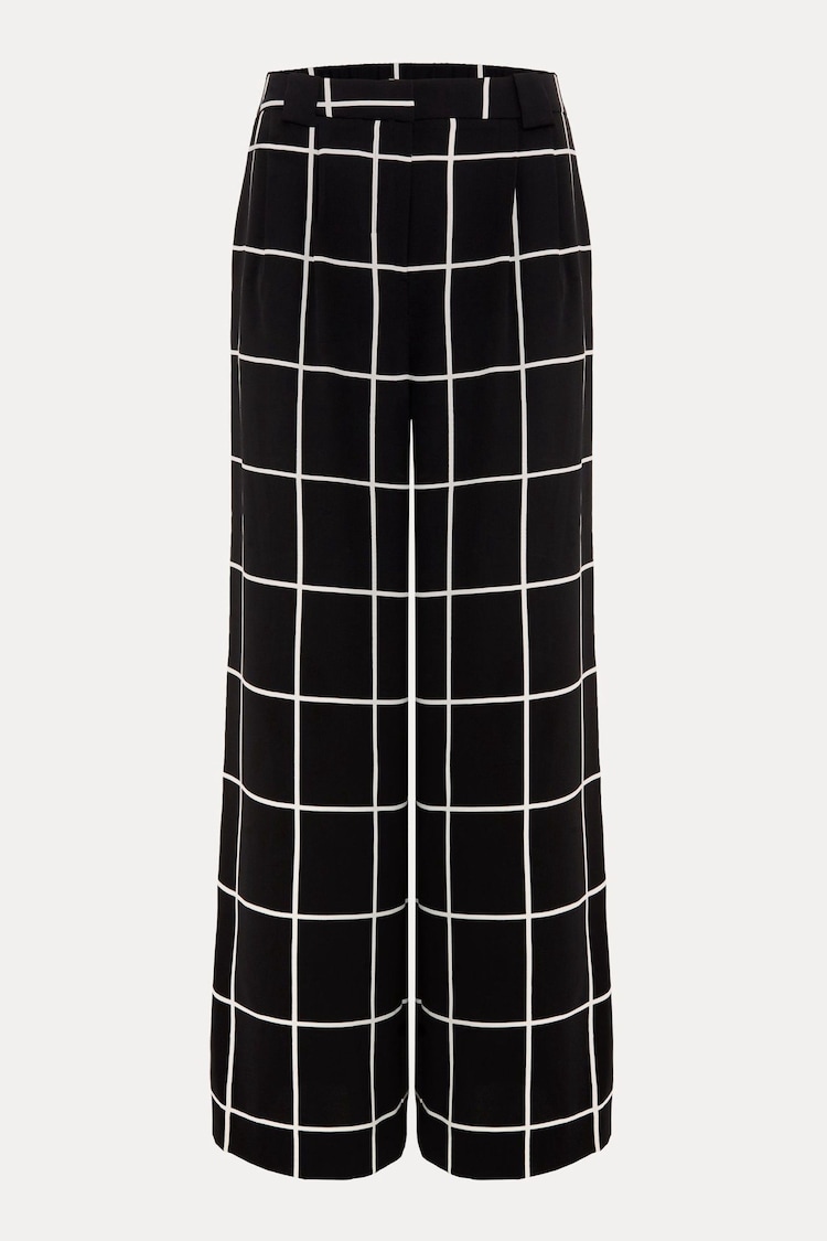 Phase Eight Black Aspen Check Wide Leg Trousers - Image 8 of 8