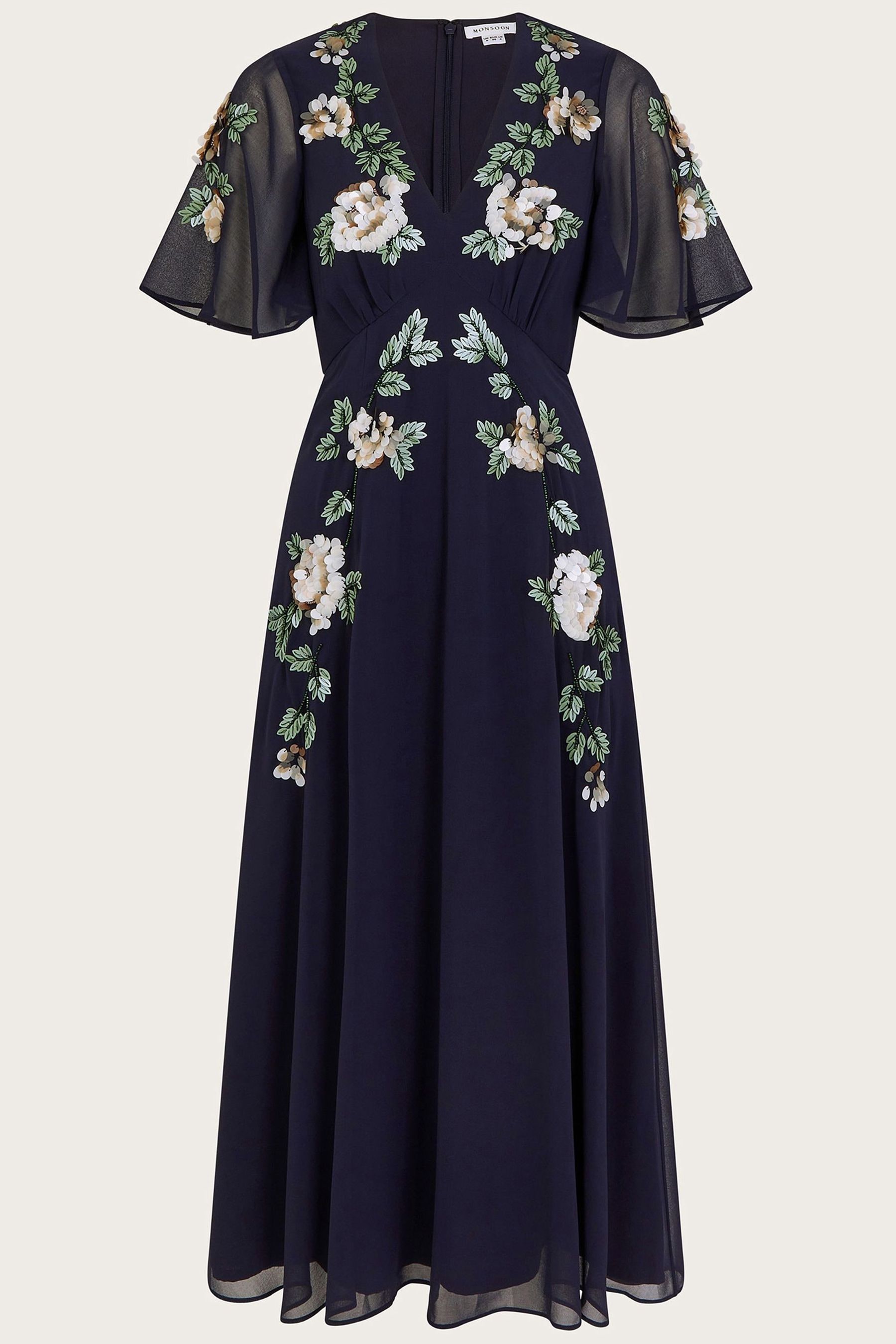 Buy Monsoon Blue Cora Floral Embellished Midi Tea Dress from Next Canada
