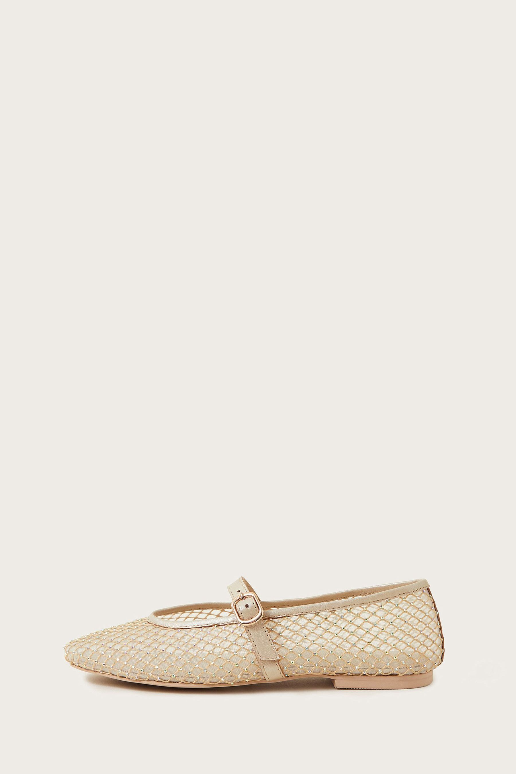 Monsoon Natural Cleo Mesh Ballet Flats