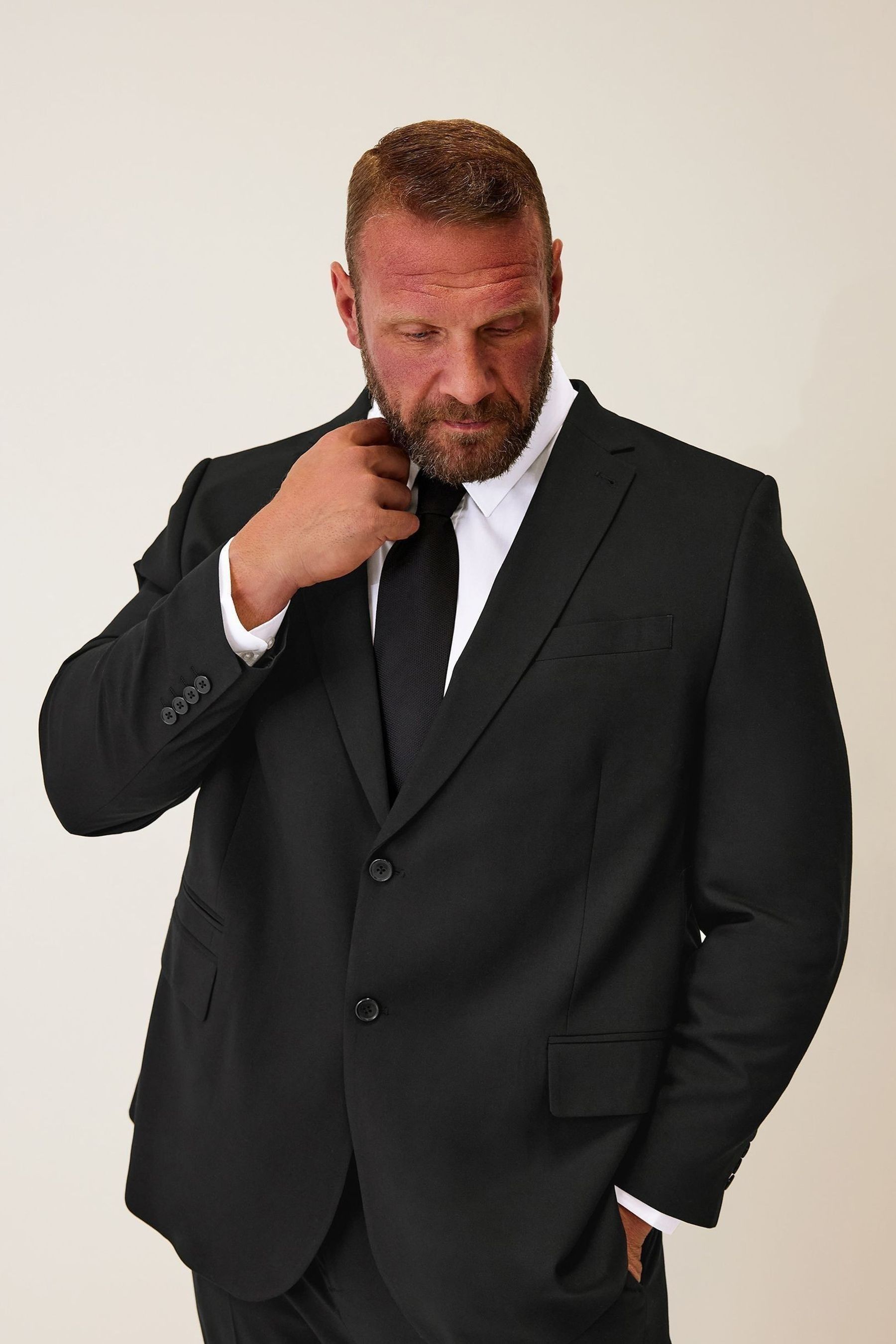 Buy BadRhino Big Tall Black Plain Suit Jacket from Next Oman