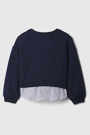 Gap Blue Vintage Soft Layered Logo Crew Neck Sweatshirt (6mths-5yrs) - Image 2 of 3