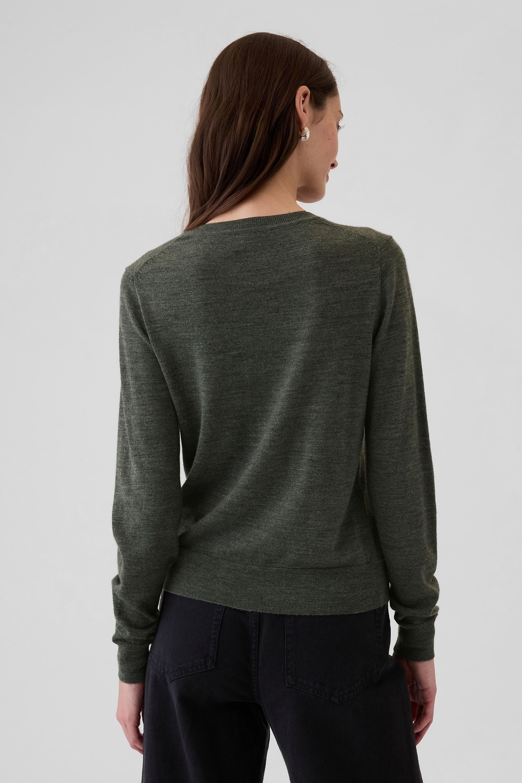 Buy Gap Grey Merino Wool Crew Neck Jumper from Next Luxembourg