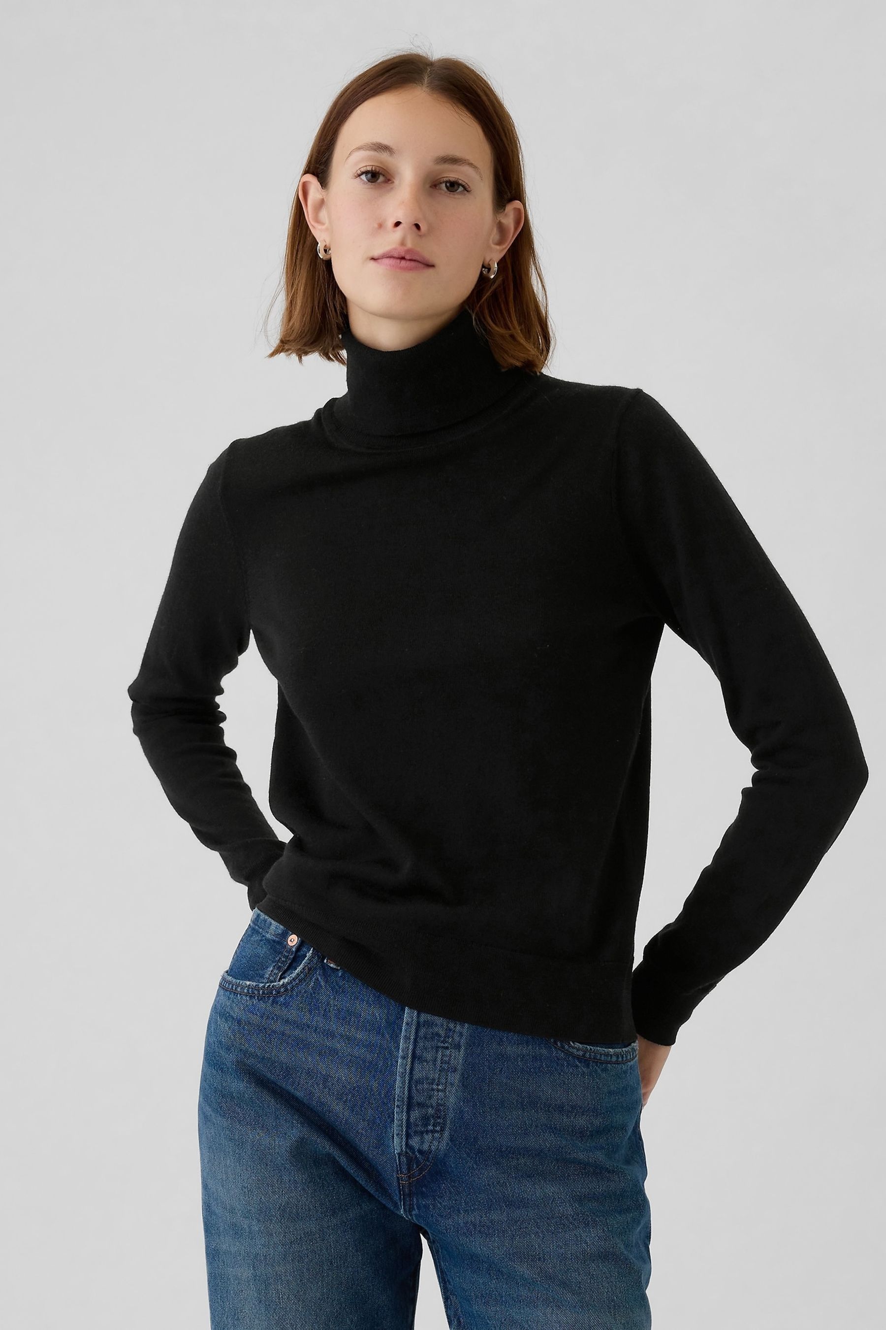 Buy Gap Black Merino Wool Turtle Neck Jumper from Next Luxembourg