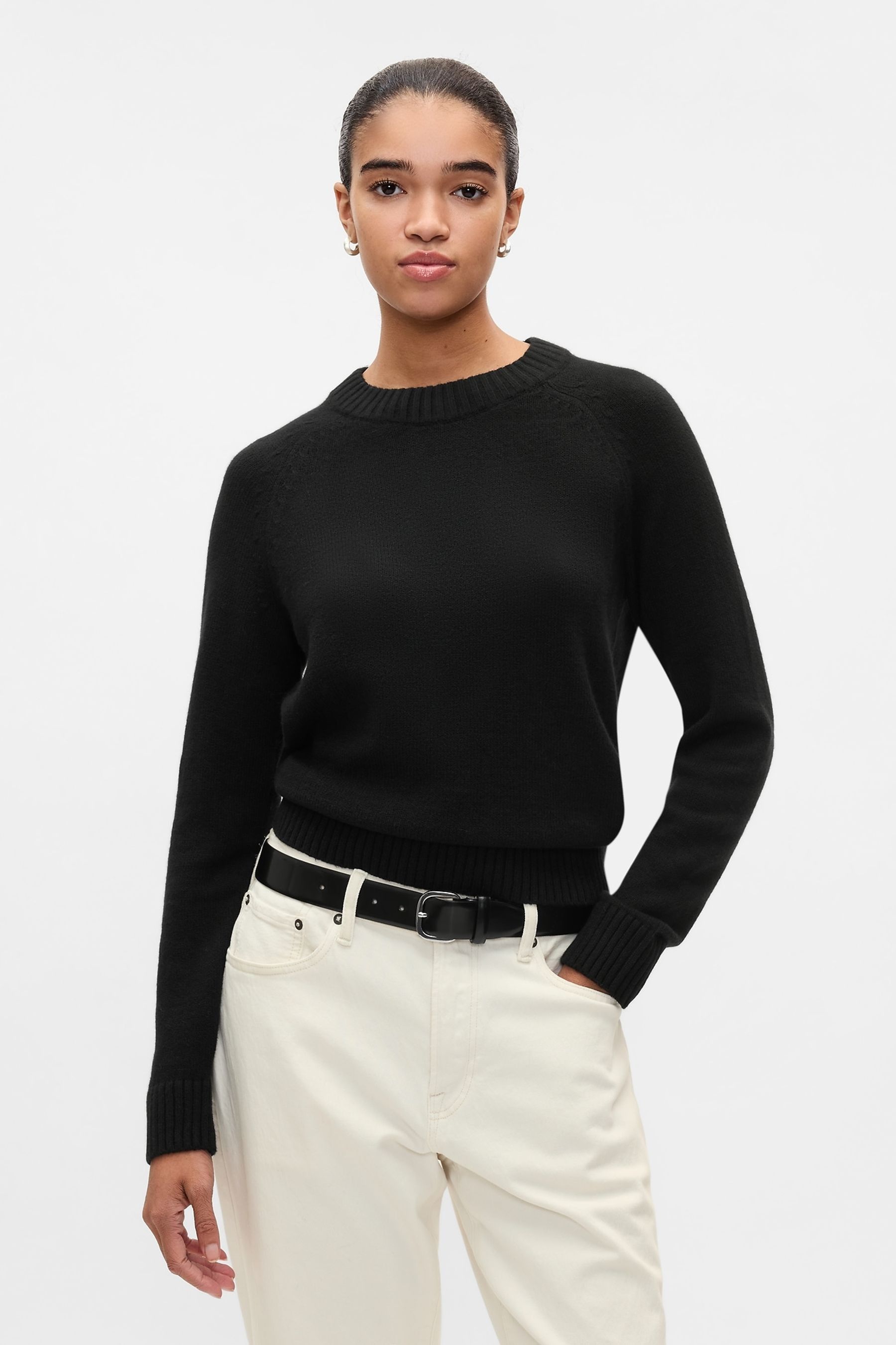 Buy Gap Black CashSoft Textured Crew Neck Jumper from the Next UK online shop