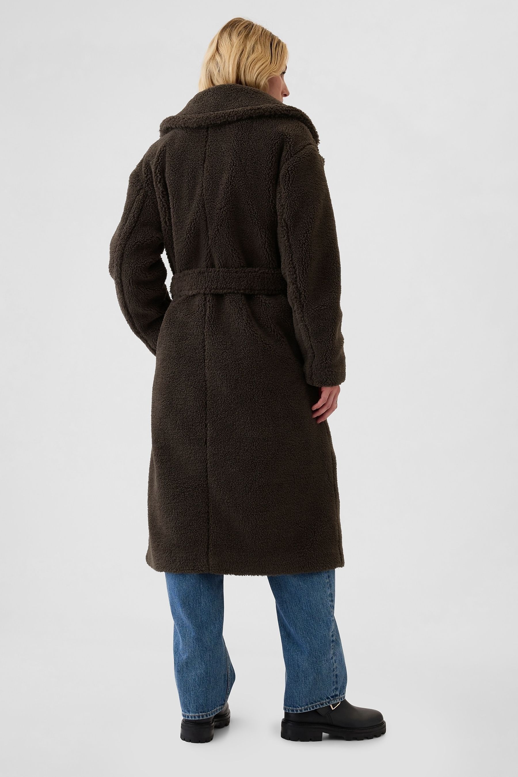 Gap hooded zip front teddy coat clearance
