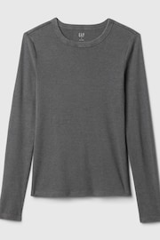 Gap Grey Ribbed Crew Neck T-Shirt - Image 5 of 5