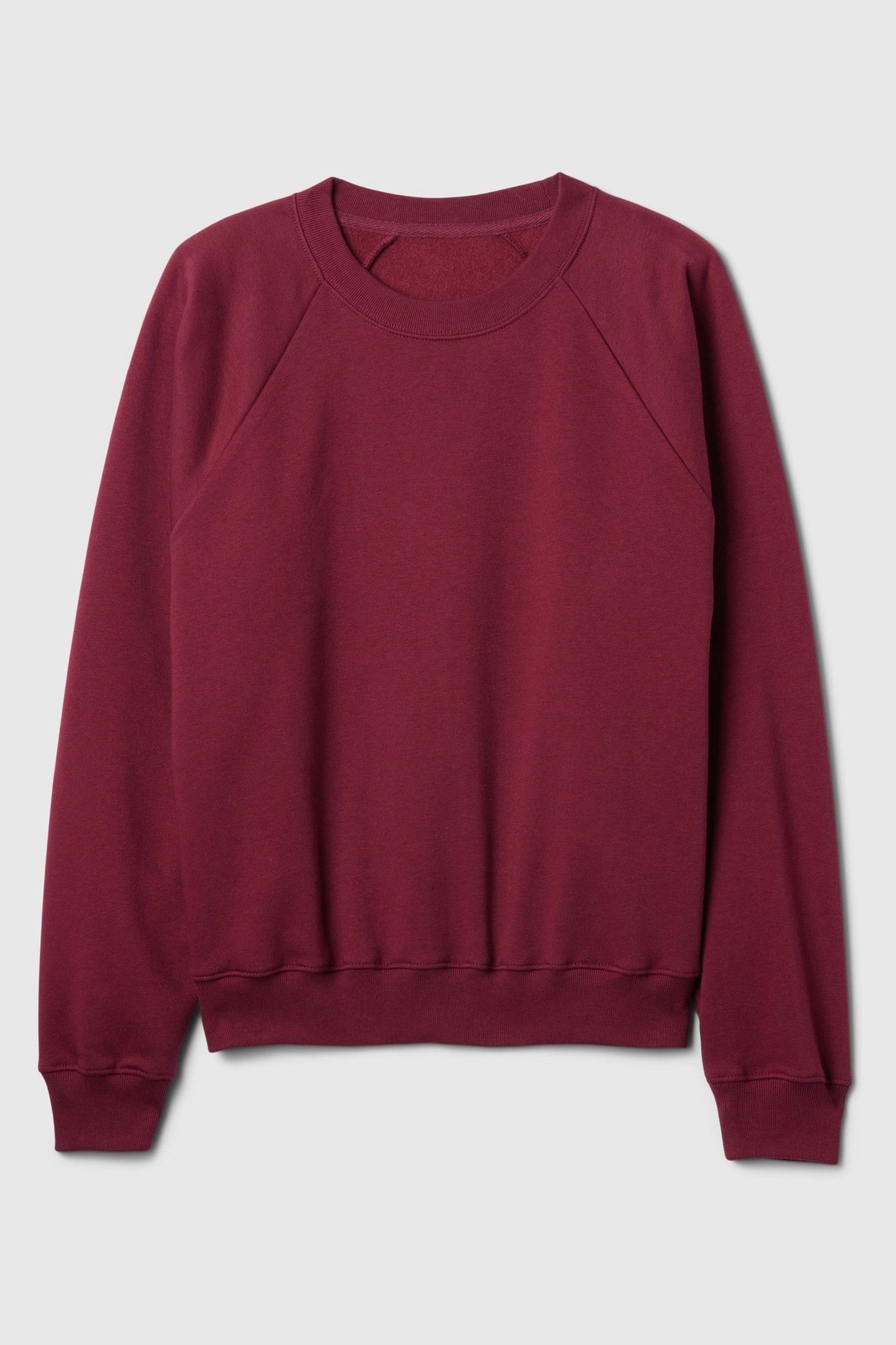 Buy Gap Burgundy Red Vintage Soft Raglan Crew Neck Sweatshirt from Next Luxembourg