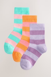 Multi Cotton Rich Stripe Ankle Socks 3 Pack - Image 1 of 6