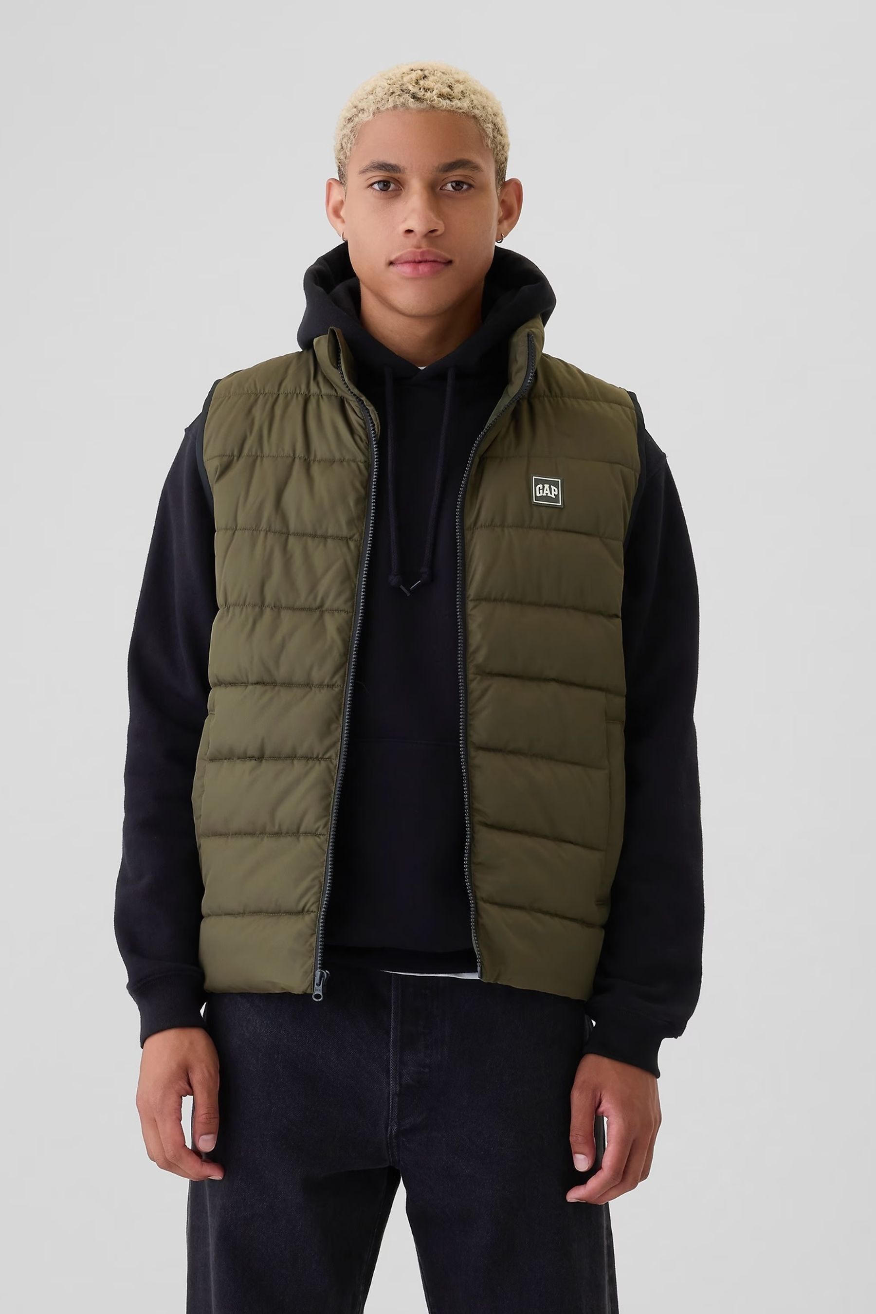 Buy Gap Green Logo Water Resistant Puffer Gilet Jacket from Next Luxembourg
