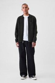 Gap Black Relaxed Zip Through Knit Bomber Jacket - Image 3 of 5