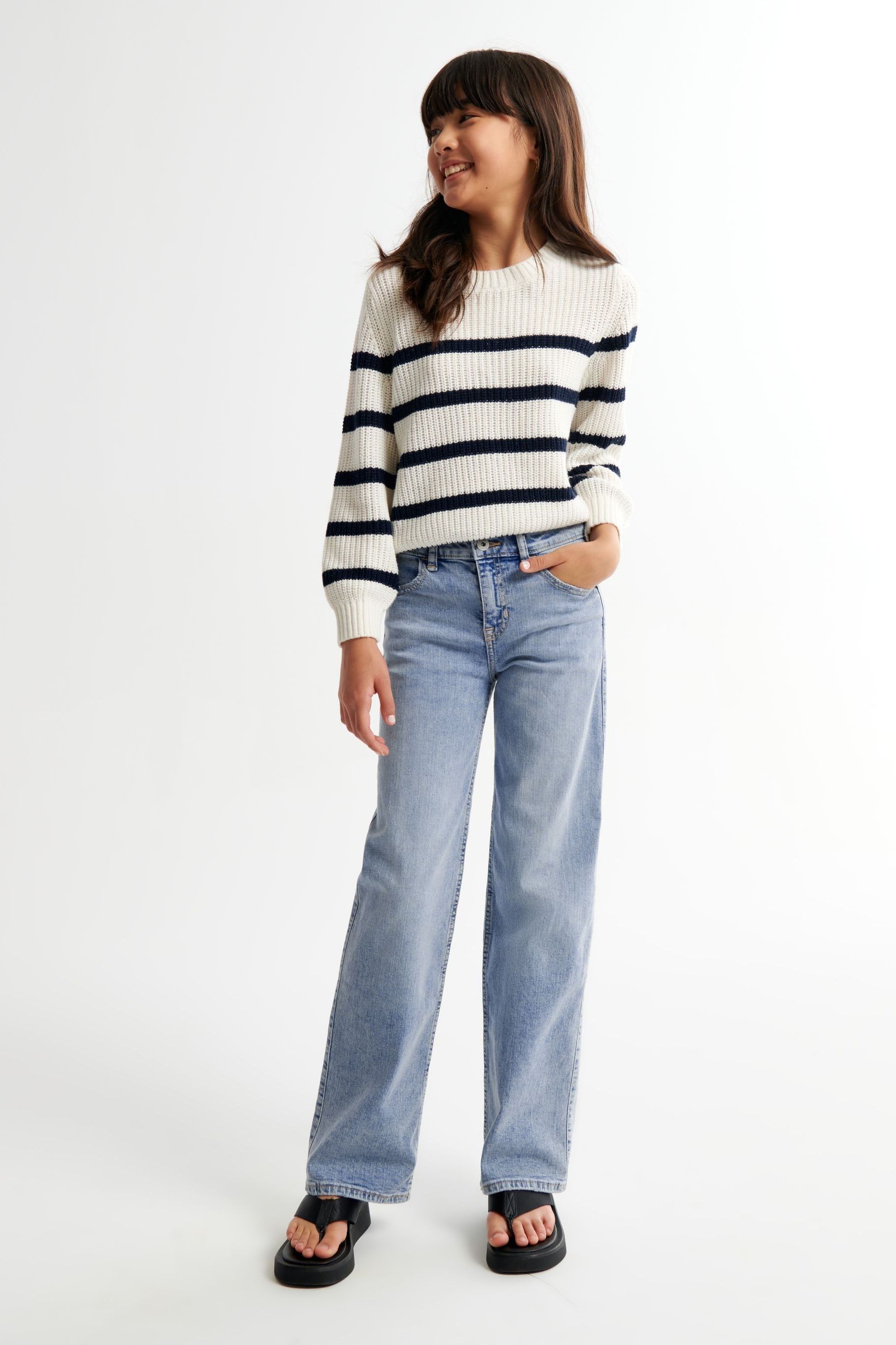 Buy Abercrombie Fitch Blue Wide Leg Jeans from Next Luxembourg