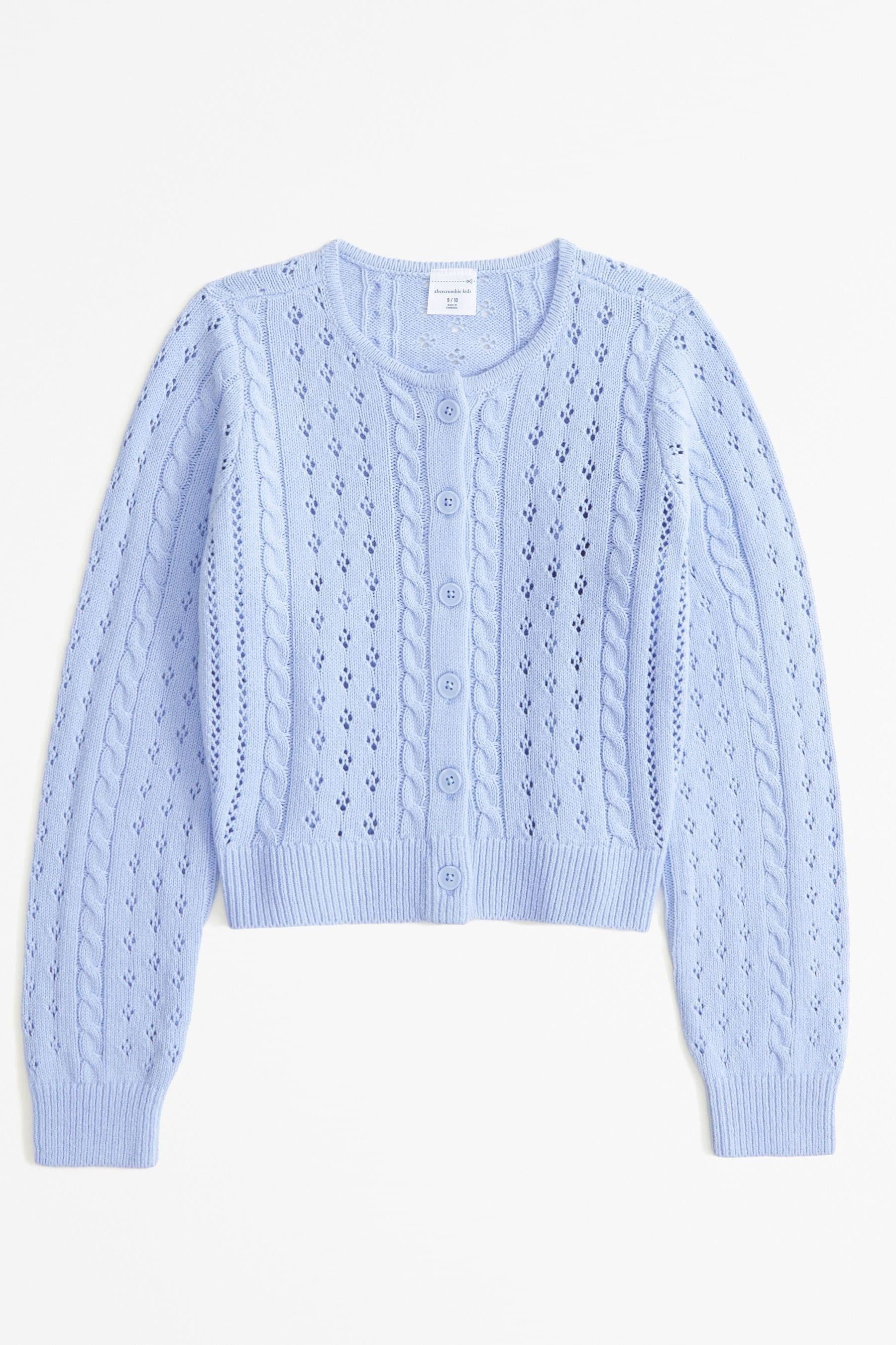 Buy Abercrombie Fitch Crew Cable Knit Cropped White Cardigan from Next Australia