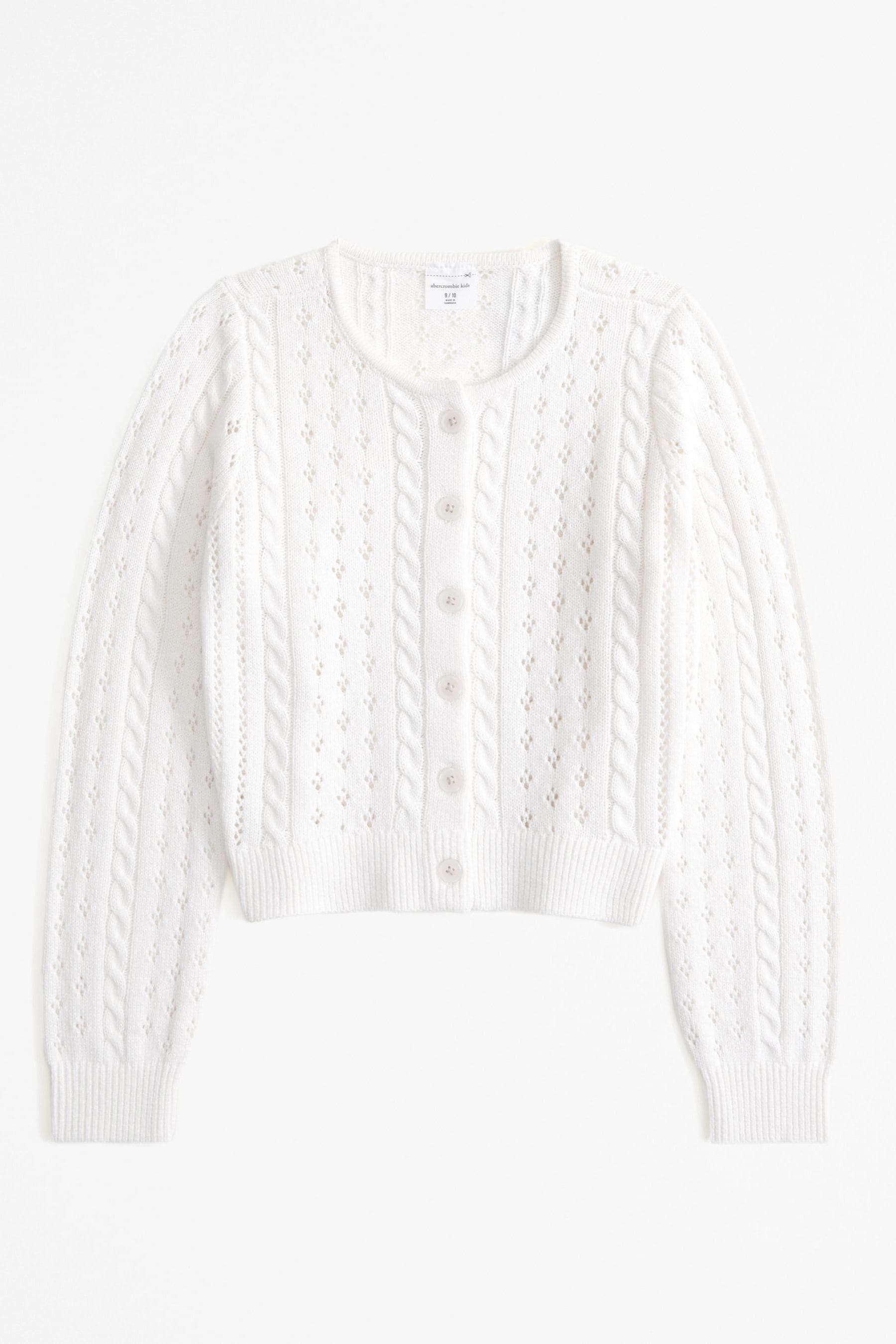 White cropped button up sweater outlet