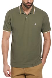 Original Penguin Green Tipped Pique Polo Shirt - Image 1 of 4