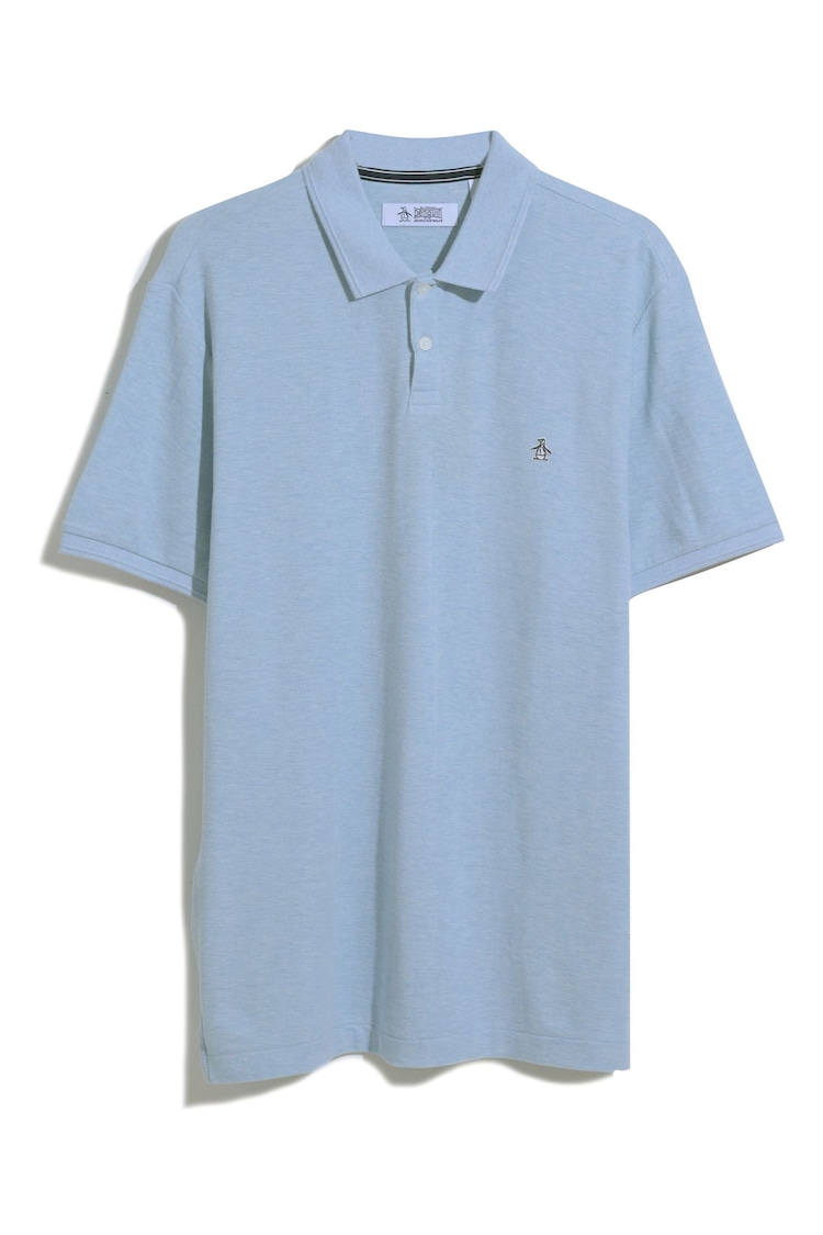 Original Penguin Daddy Blue Pique Polo Shirt - Image 4 of 4