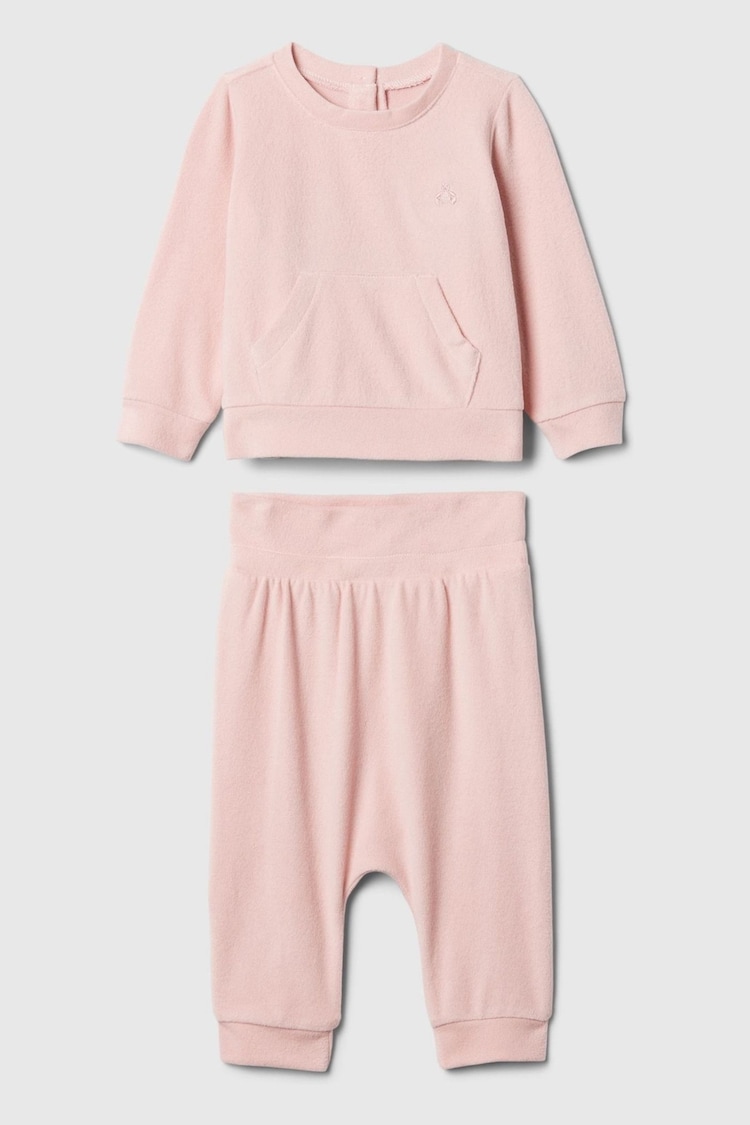 Gap Pink Brannan Bear Soft Touch Sweatshirt & Jogger Set (Newborn-24mths) - Image 1 of 3