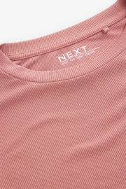 Pink Soft Touch Ribbed Long Sleeve T-Shirt with TENCEL™ Lyocell - Image 7 of 7