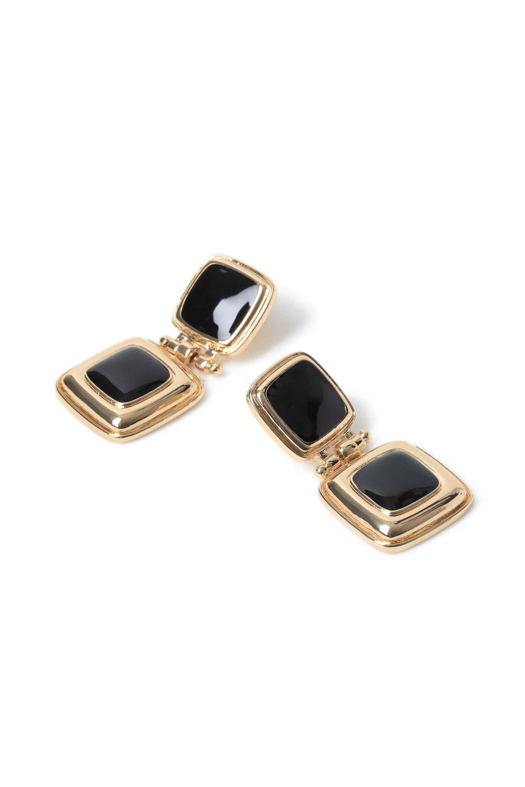 Buy Aela Black Gold Tone Square Drop Earrings from the Next UK online shop