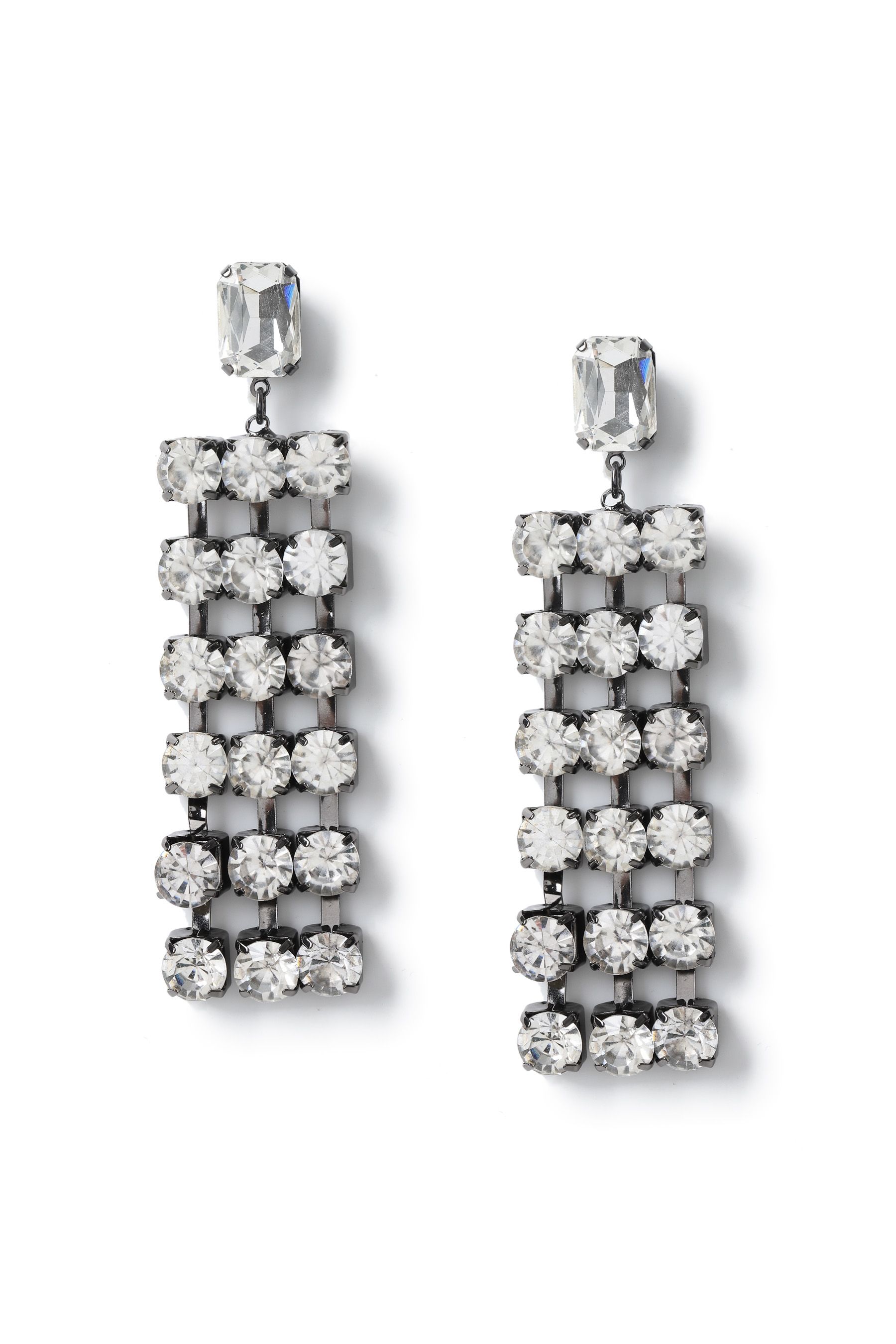 Buy Aela Diamante Statement Drop Black Earrings from the Next UK online shop