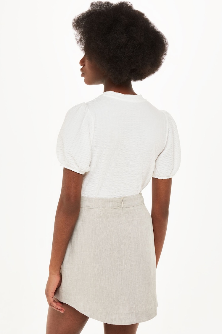 Whistles Texture Puff Sleeve White Top - Image 2 of 5