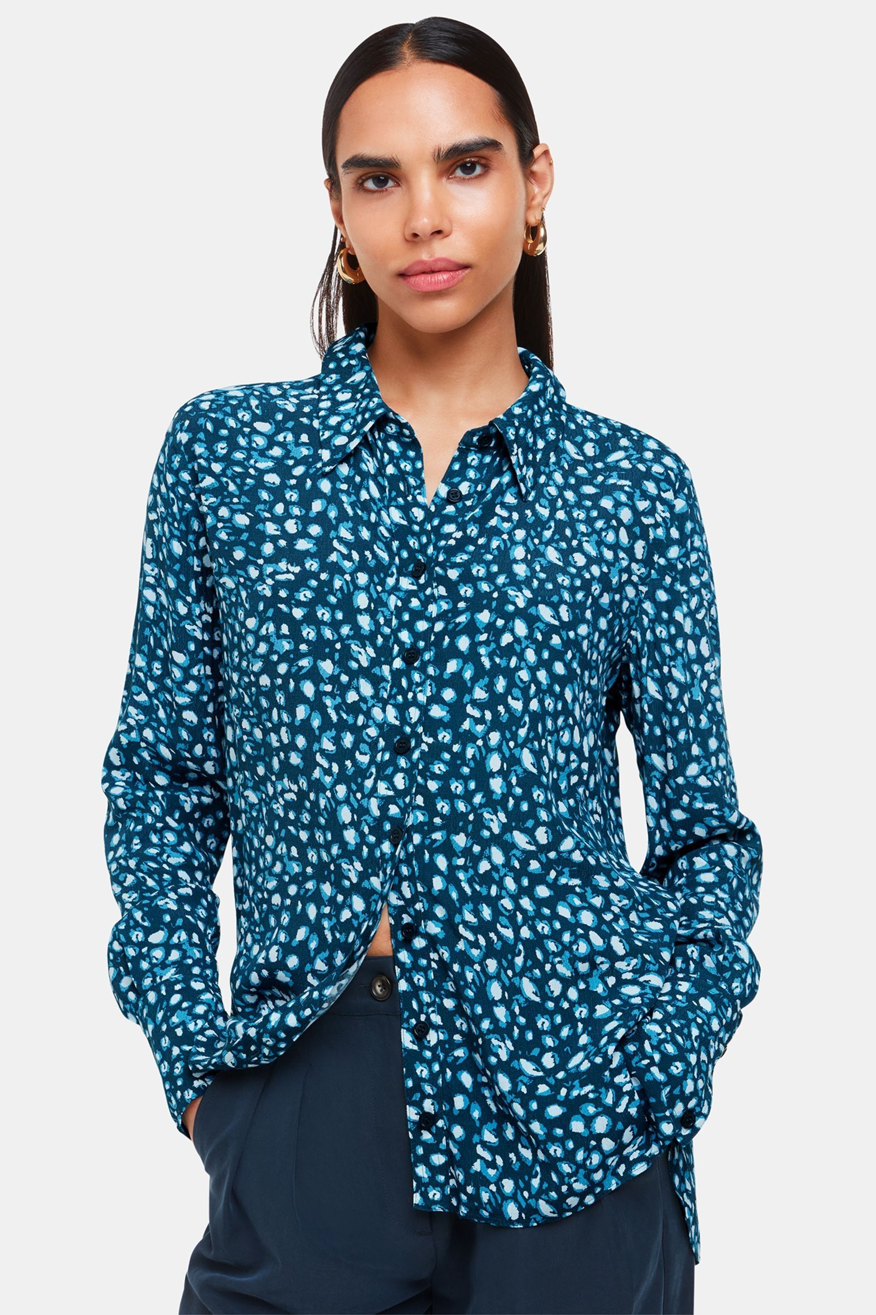 Whistles blue leopard print dress 2025