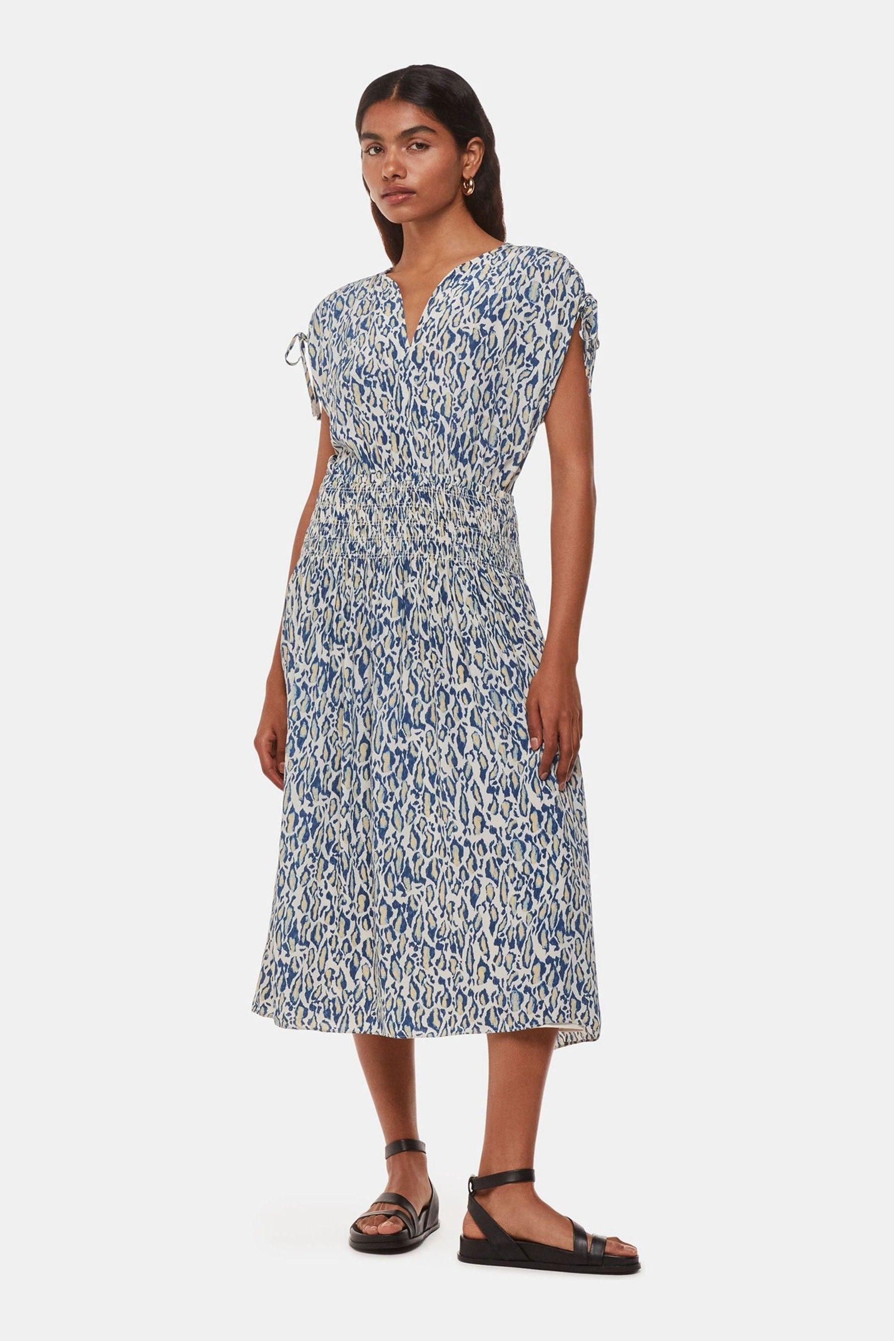 Buy Whistles White Petite Flaming Leopard Print Dress from Next Luxembourg
