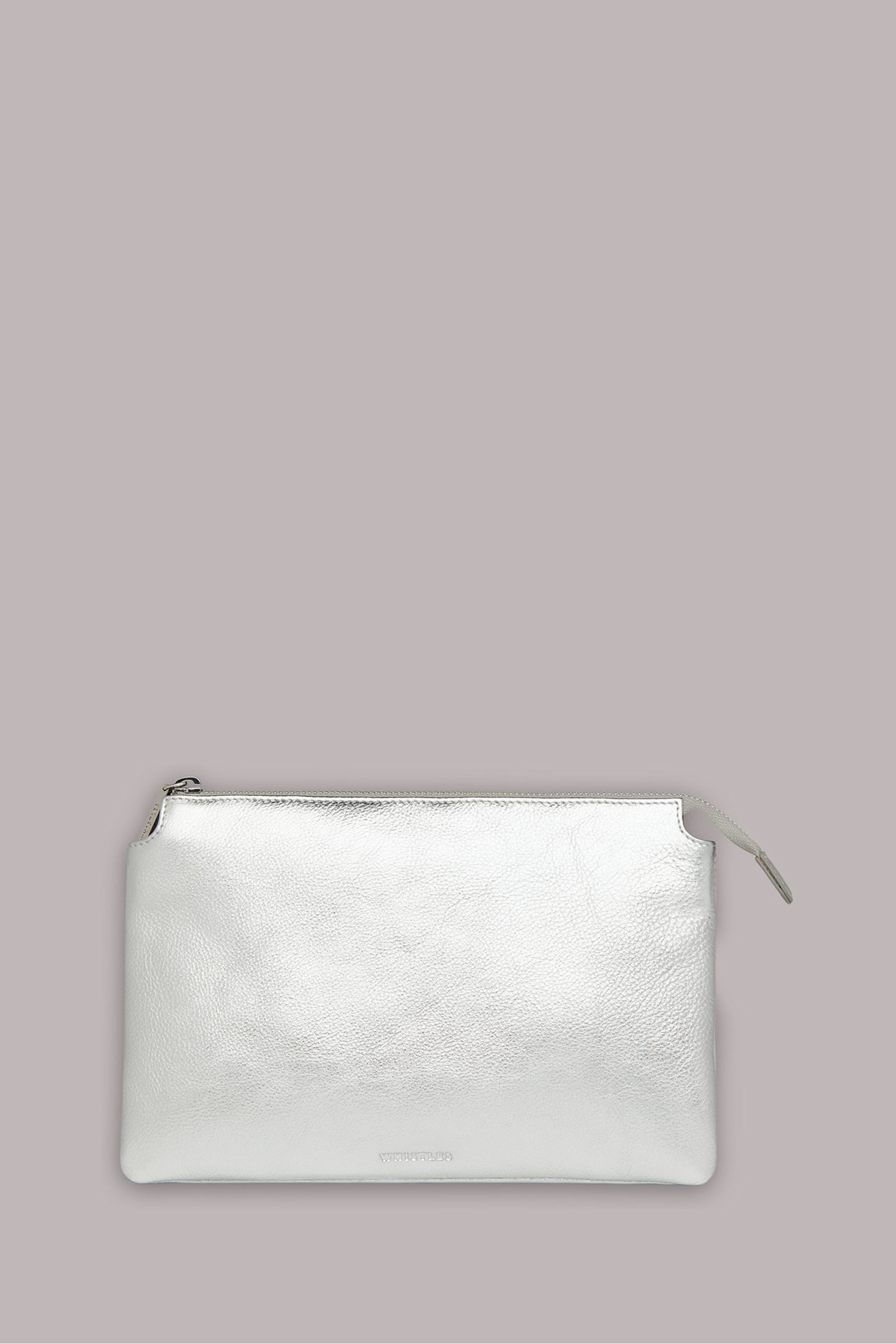 Whistles Silver Whistles Silver Elita Double Pouch Clutch Bag