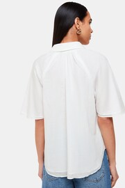 Whistles White Mia Short Sleeve 100% Cotton Shirt - Image 2 of 5