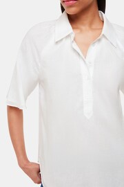 Whistles White Mia Short Sleeve 100% Cotton Shirt - Image 3 of 5