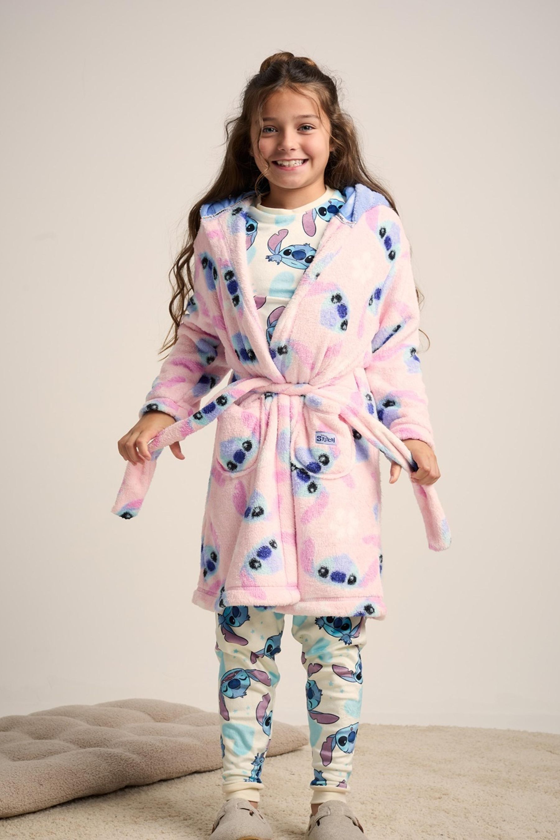 Buy Brand Threads Pink Girls Disney Stitch Dressing Gown from the Next UK online shop