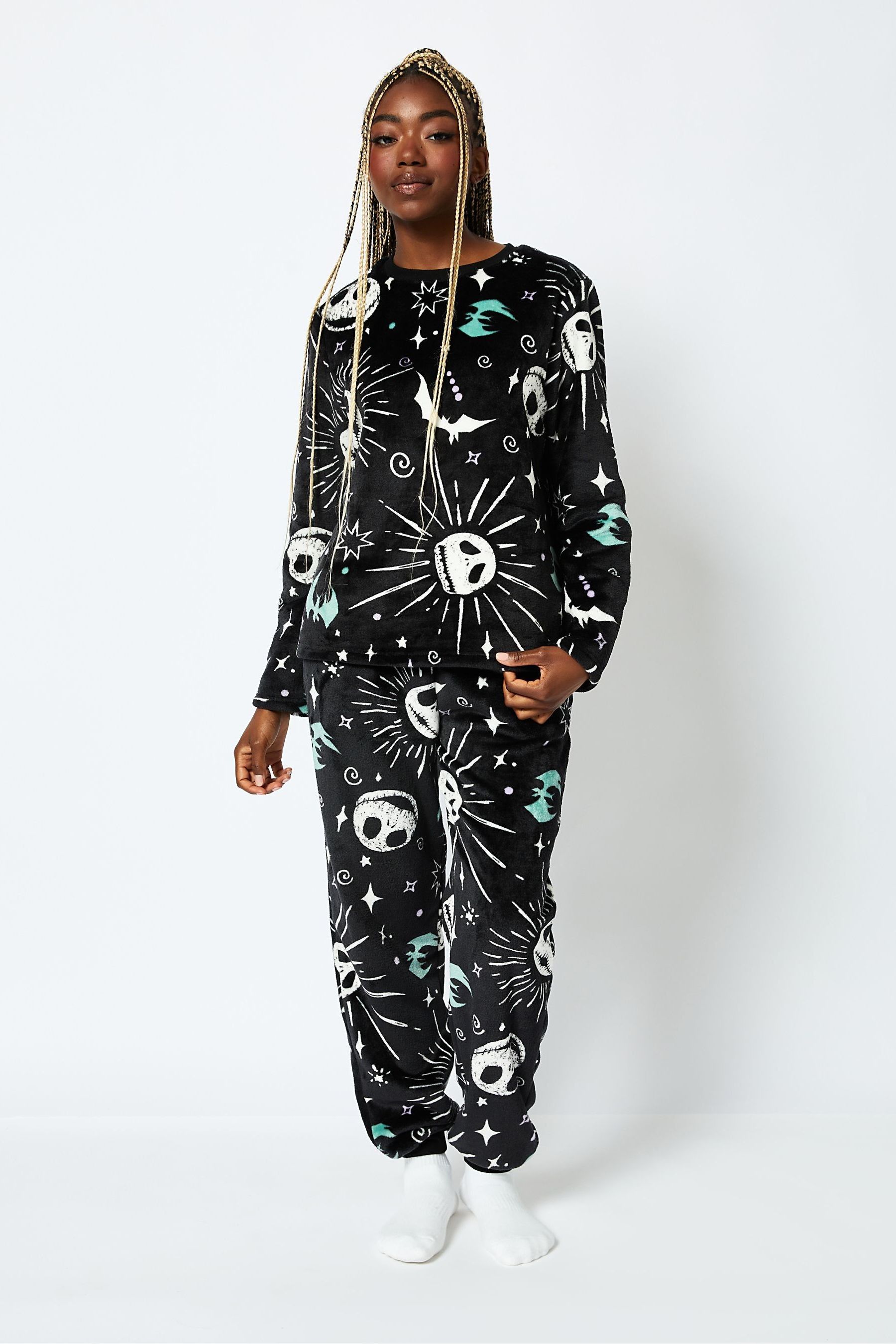 Buy Skinnydip Black Disney Nightmare Before Christmas Fleece Pyjama Set from the Next UK online shop