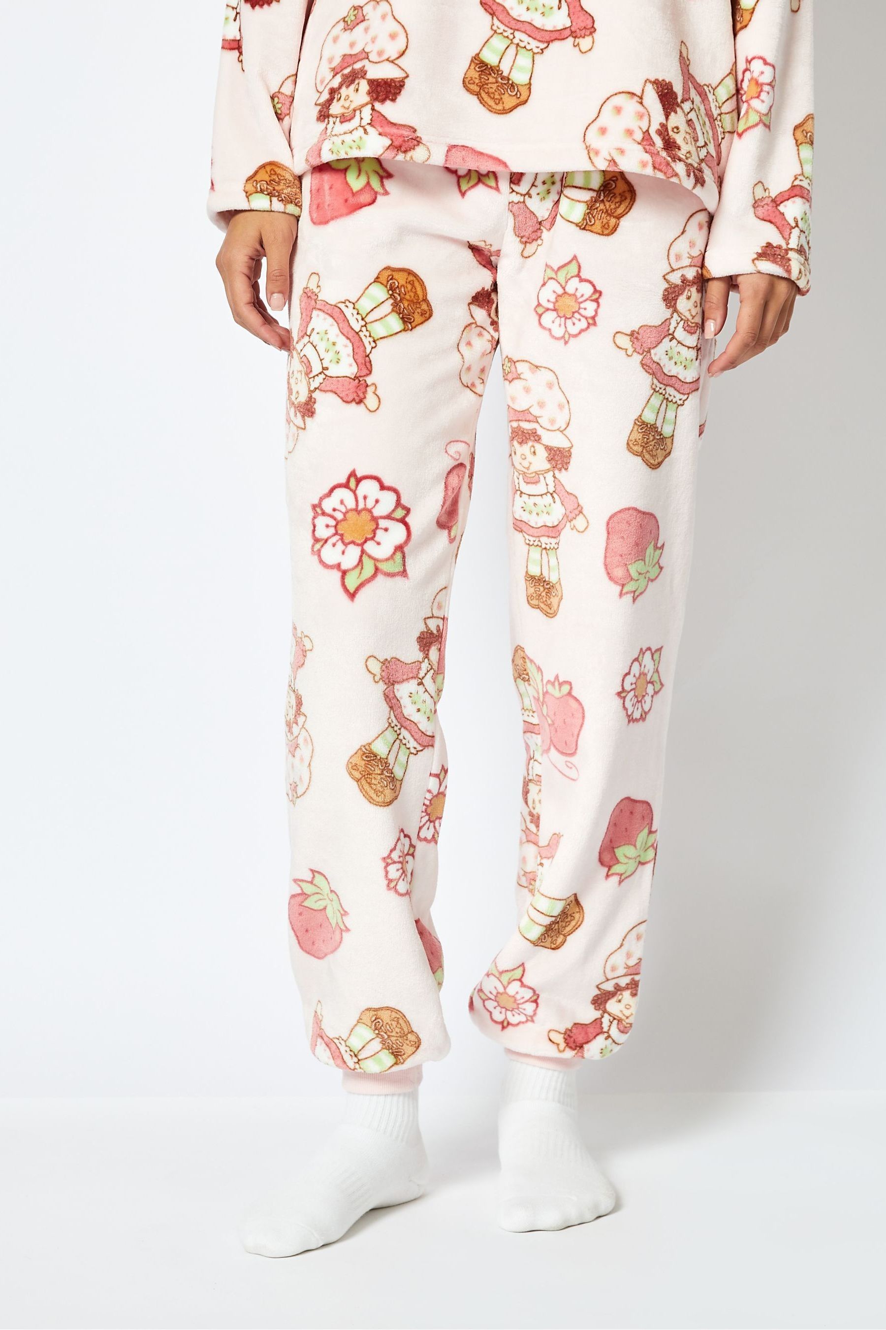 Buy Strawberry Shortcake x Skinnydip Fleece Pyjama Set in Pink from the Next UK online shop