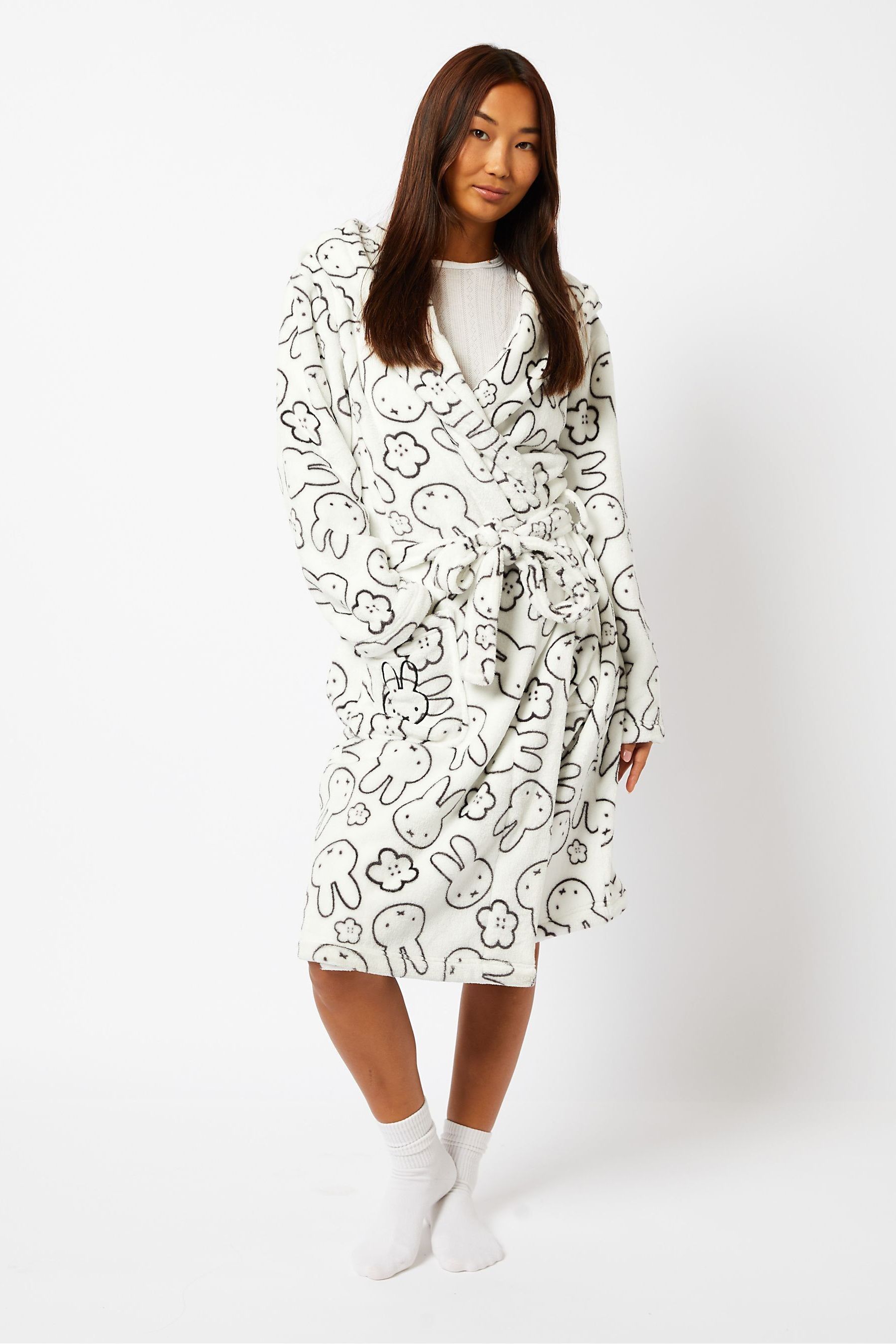Buy Miffy x Skinnydip Dressing Gown in White from Next Luxembourg