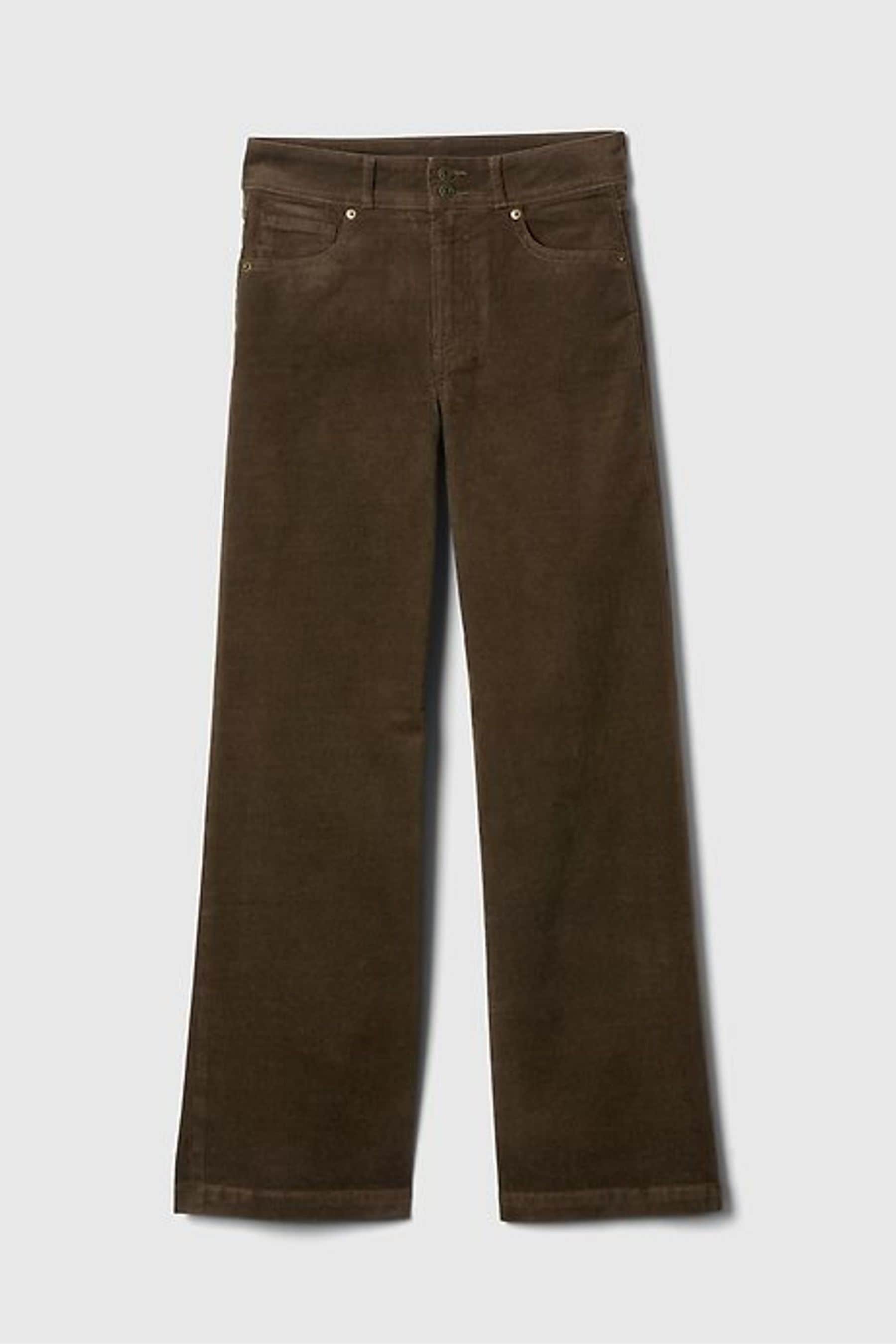 Buy Gap Brown High Waisted Corduroy Stride Wide Leg Jeans from the Next UK online shop