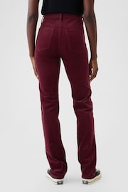 Gap Burgundy Red High Waisted Corduroy 90s Straight Trousers - Image 3 of 5