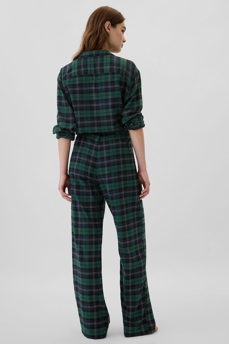 Gap Green Relaxed Flannel Pyjama Trousers - Image 2 of 4