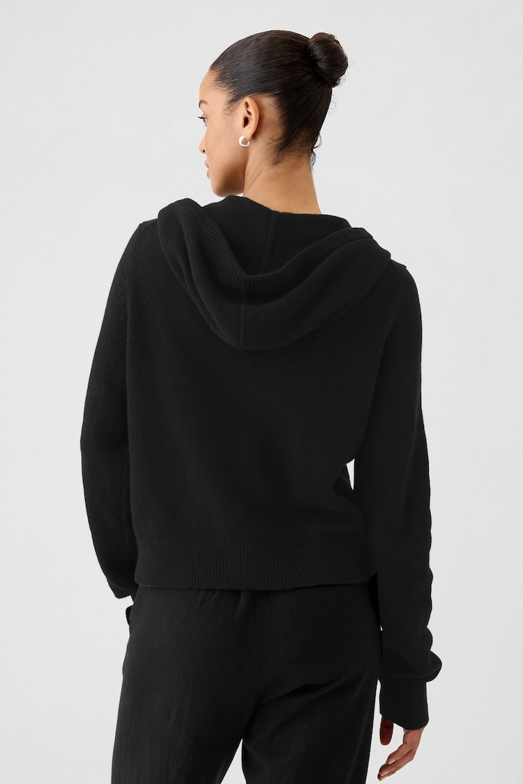 Gap Black CashSoft Zip Up Knitted Hoodie - Image 2 of 5