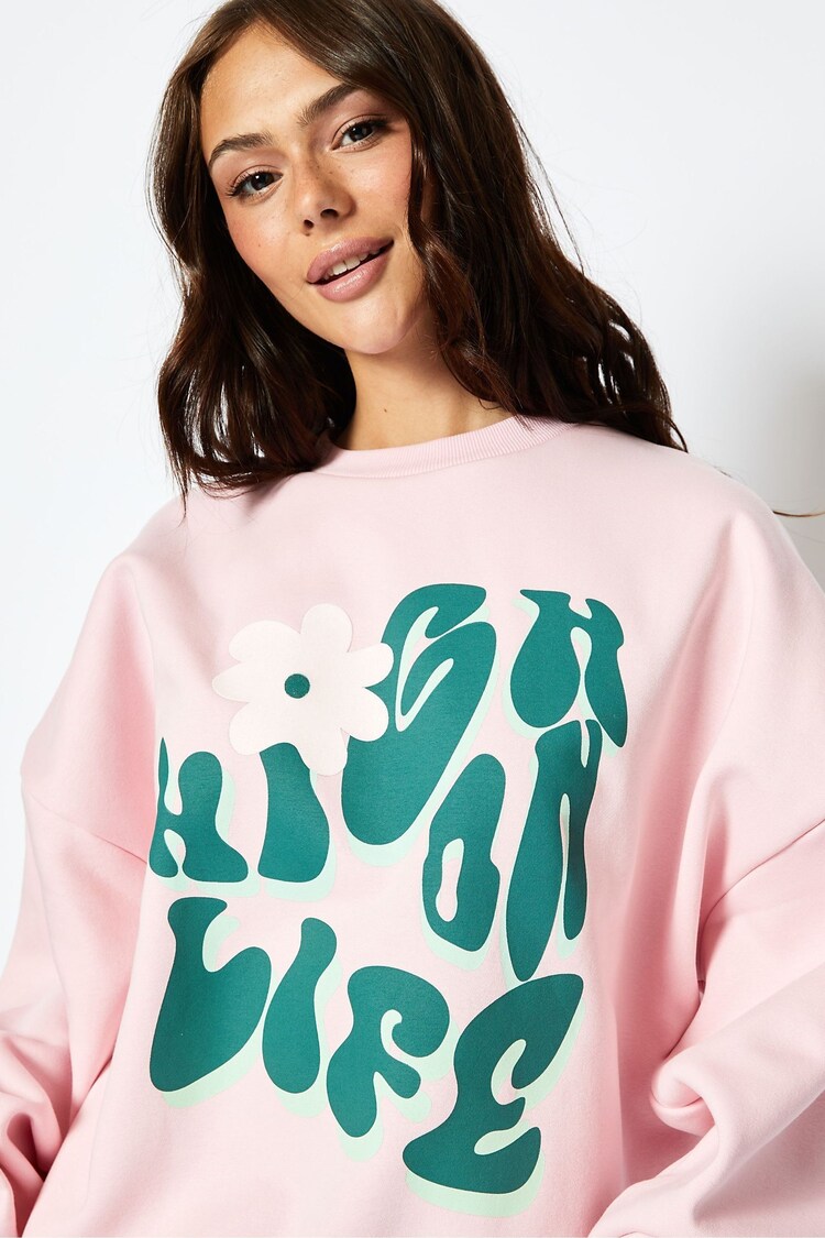 High On Life Sweatshirt in Pink - Image 4 of 4