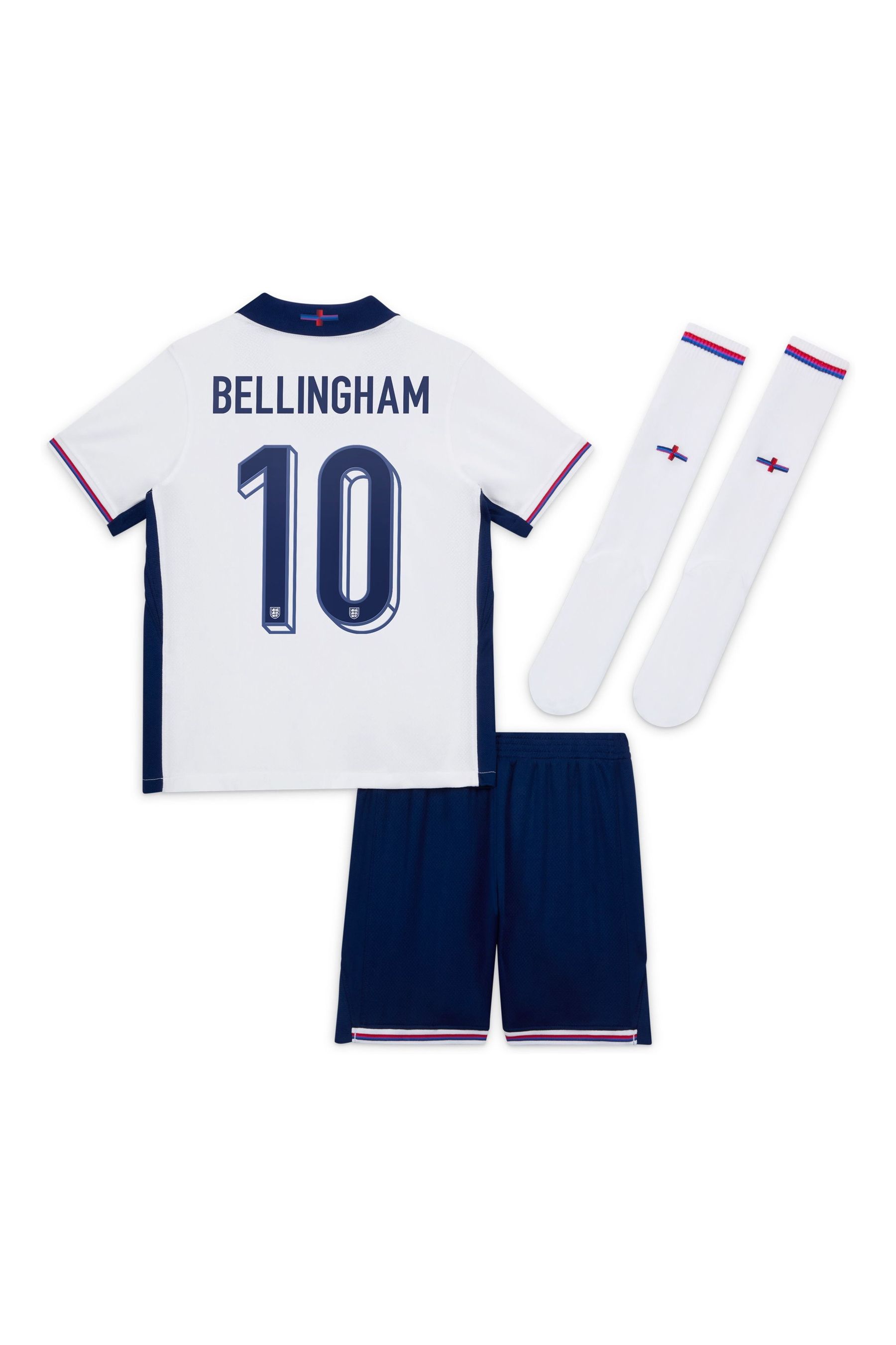 Buy Nike White Bellingham 10 Little Kids England Home Stadium 2024 Mini Kit from Next Belgium