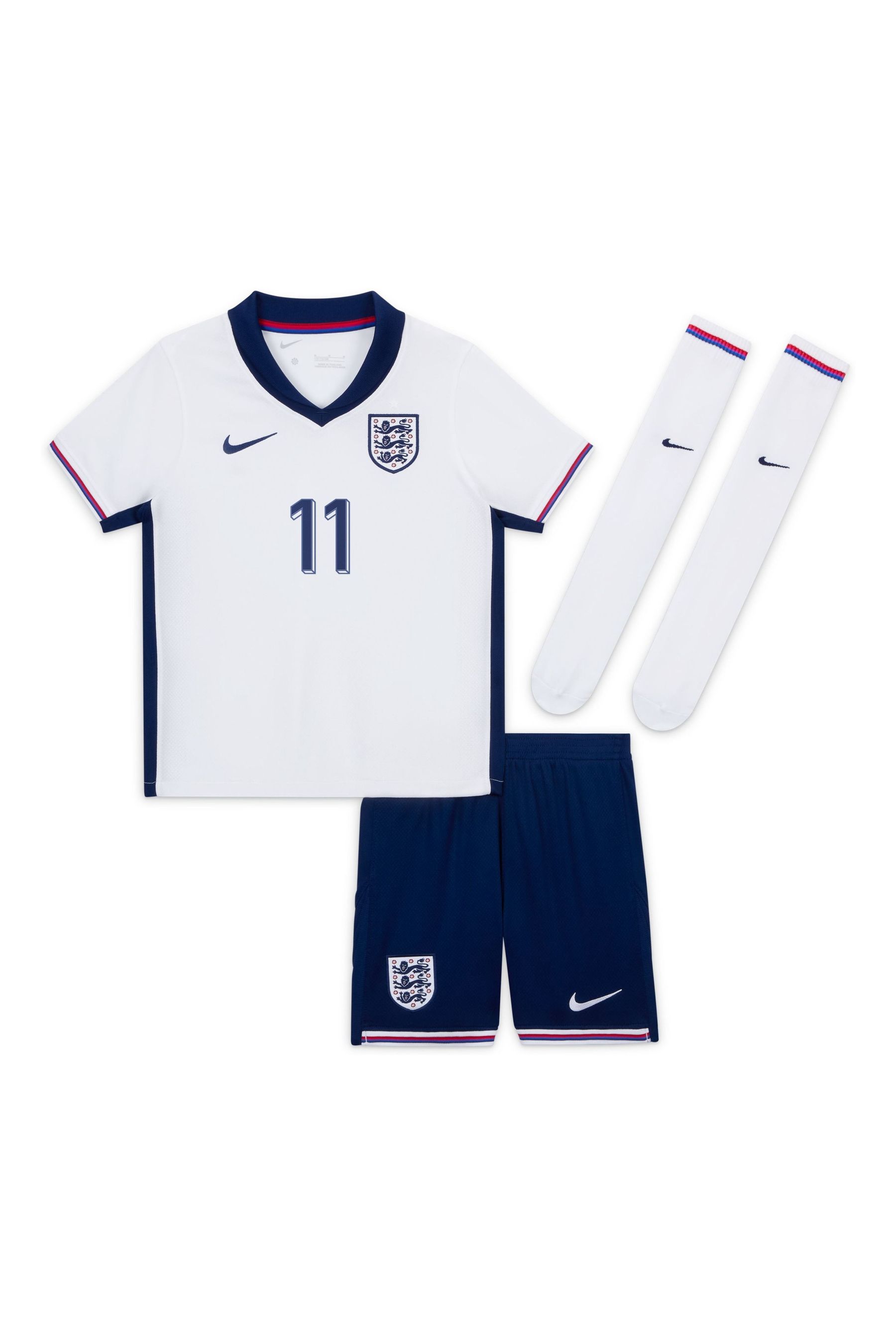 Buy Nike White Foden 11 Dri FIT England Home Little Kids 3 Piece Football Kit from the Next UK online shop