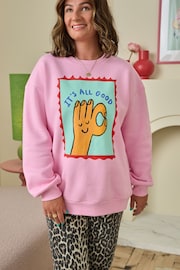 Eleanor Bowmer Pink It's All Good Oversized Sweatshirt - Image 2 of 5