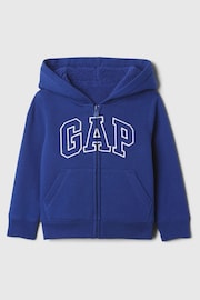 Gap Blue Logo Sherpa-Lined Zip Hoodie (6mths-5yrs) - Image 1 of 3