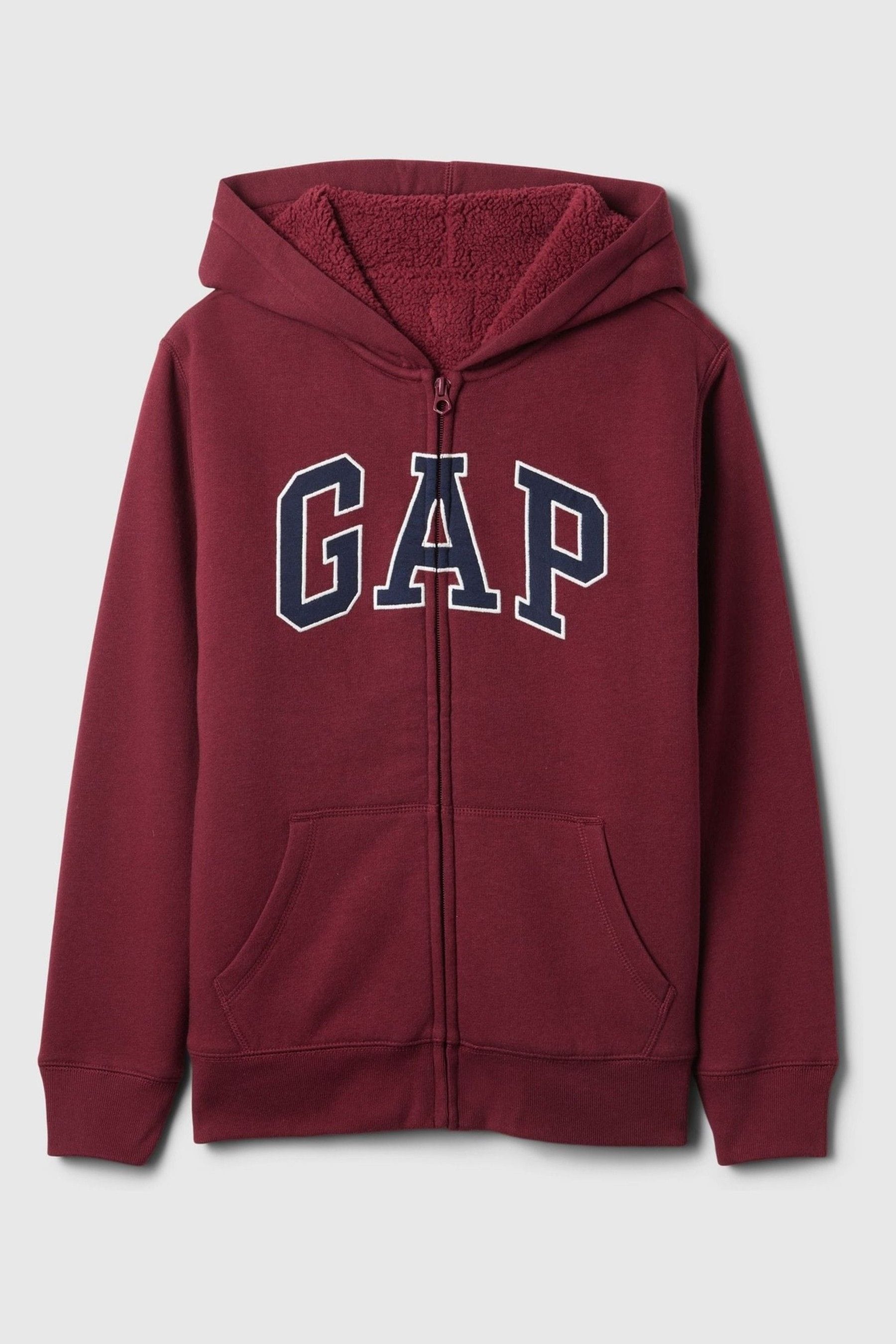 Gap logo sherpa pullover hoodie best sale