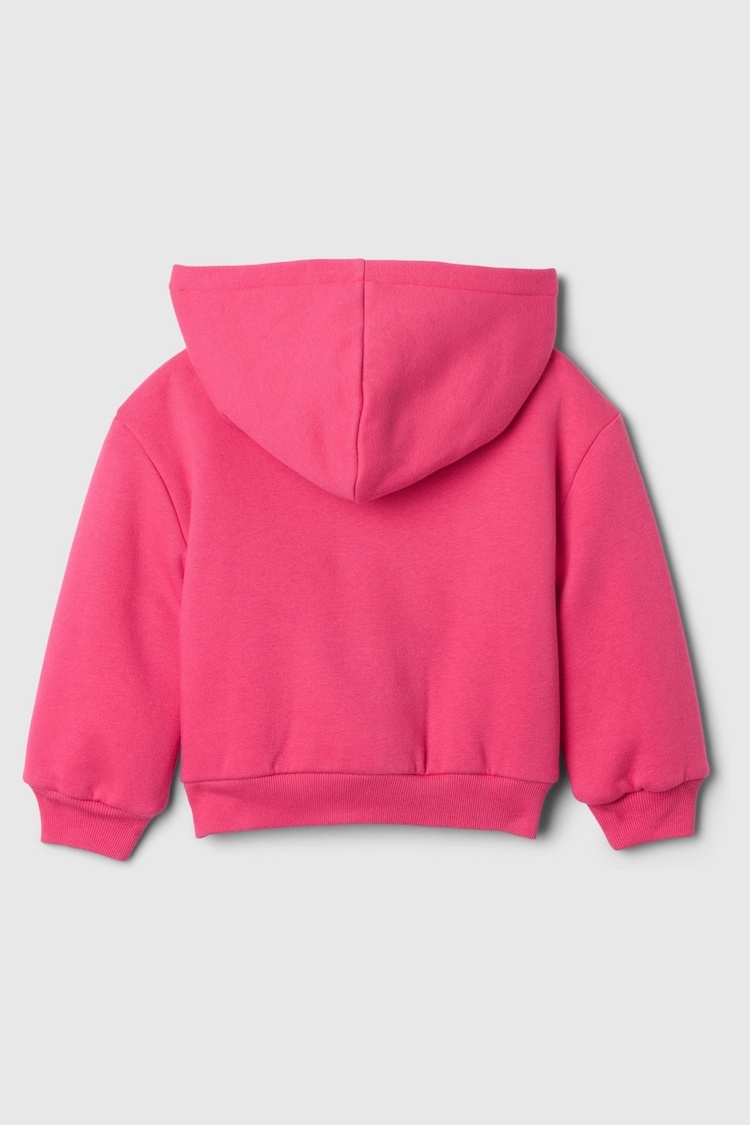 Gap Pink Cosy Vintage Soft Logo Zip Hoodie (6mths-5yrs) - Image 2 of 3