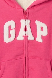 Gap Pink Cosy Vintage Soft Logo Zip Hoodie (6mths-5yrs) - Image 3 of 3