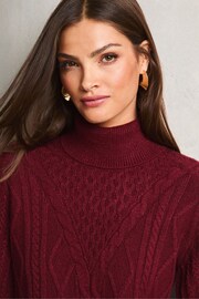 Lipsy Red Cable Cowl Jumper Dress - Image 4 of 4